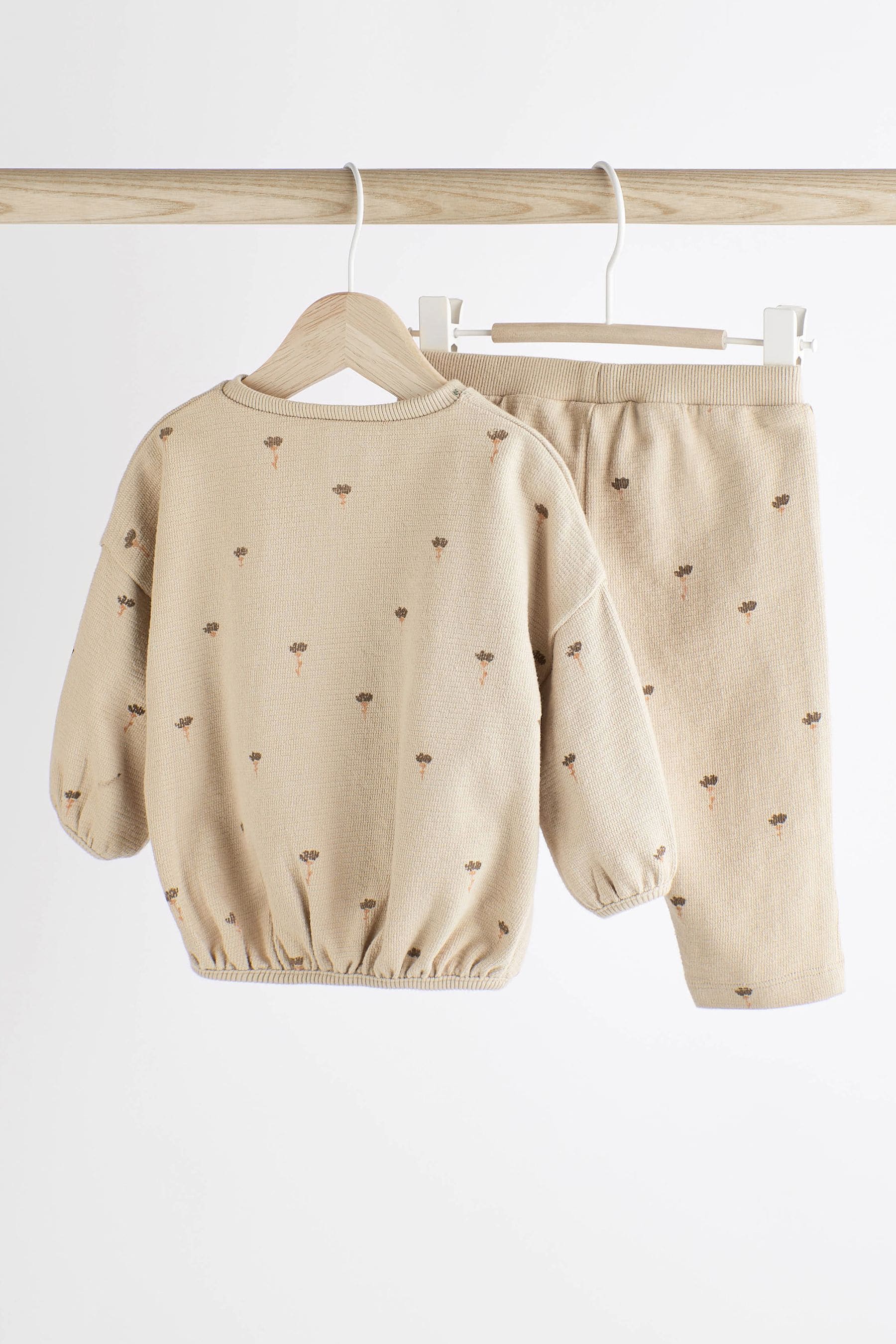 Cream Floral Baby Cosy Sweater And Leggings 2 Piece Set