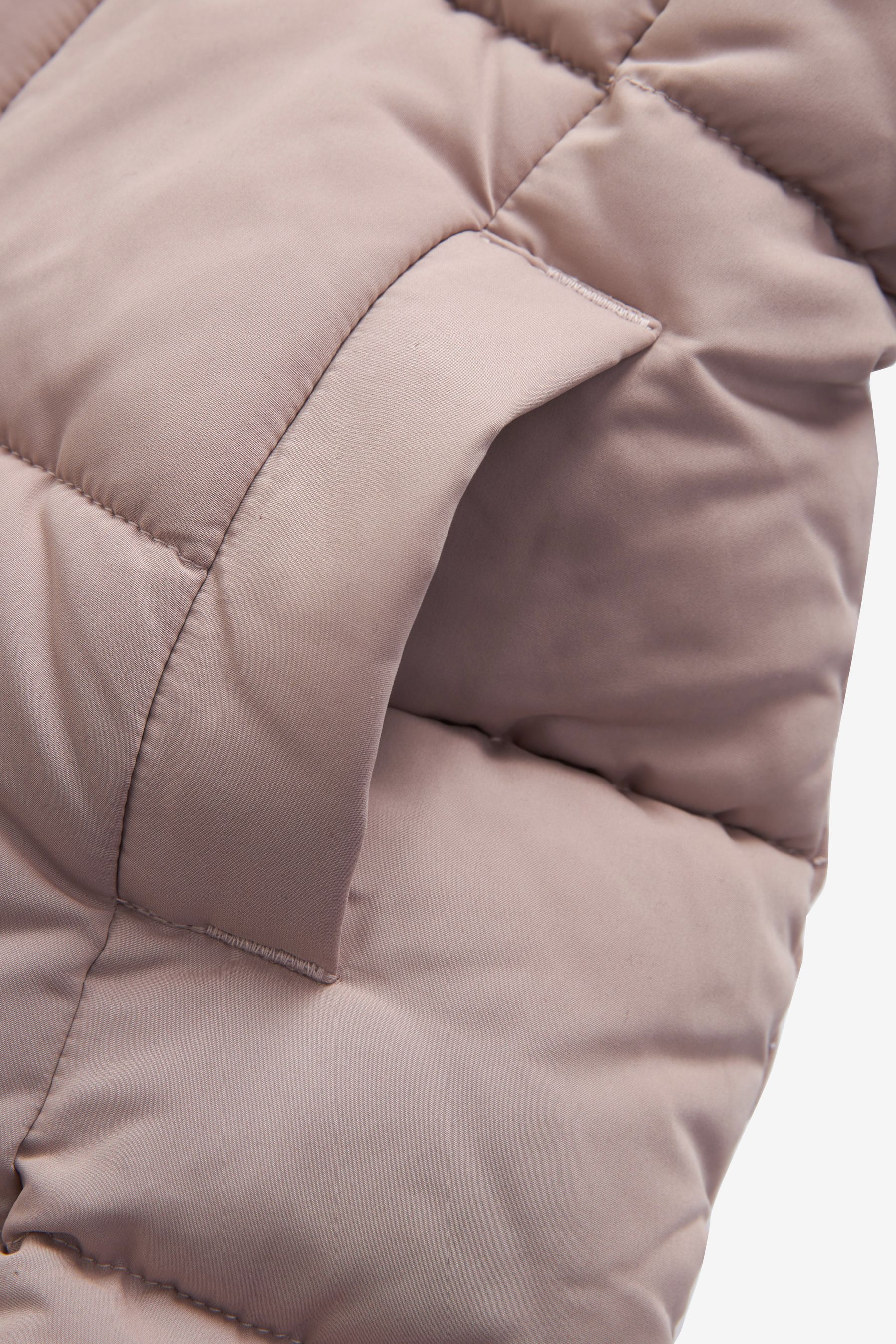 Pink Square Quilted Skirted Padded Coat (3-16yrs)