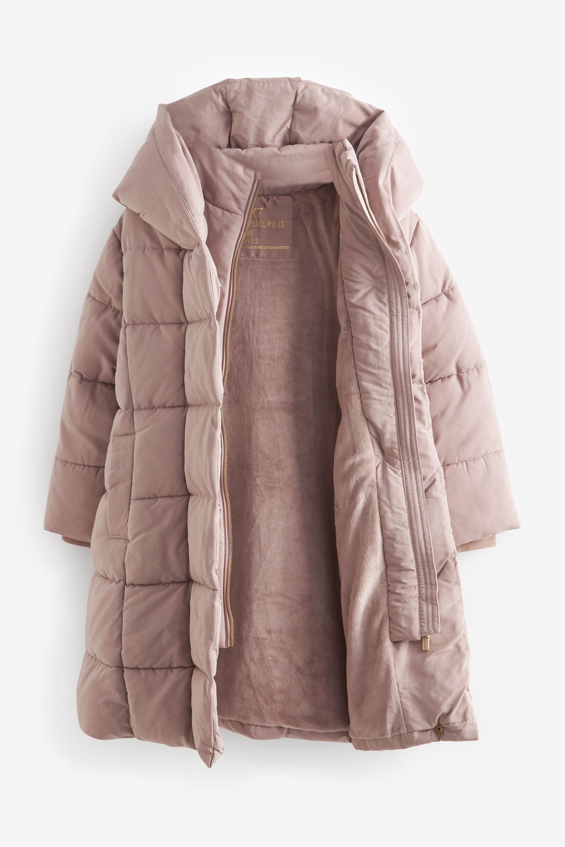 Pink Square Quilted Skirted Padded Coat (3-16yrs)