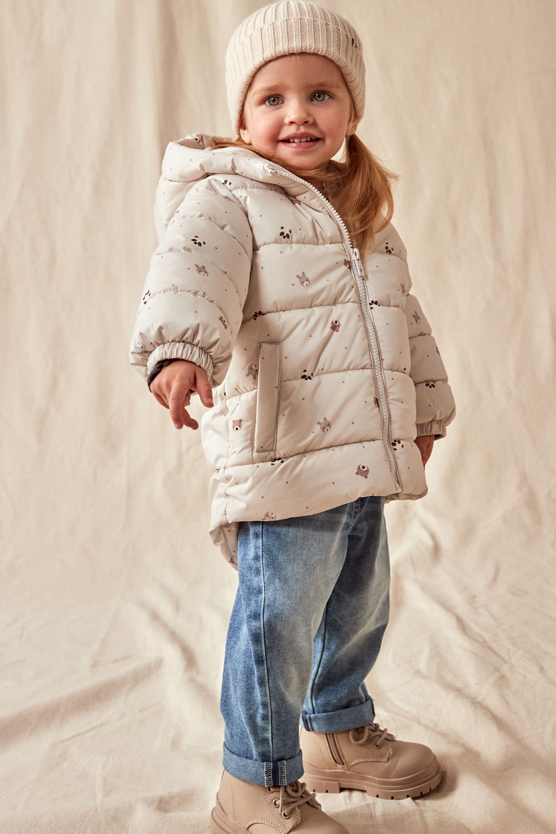 Neutral Shower Resistant Padded Coat (3mths-7yrs)