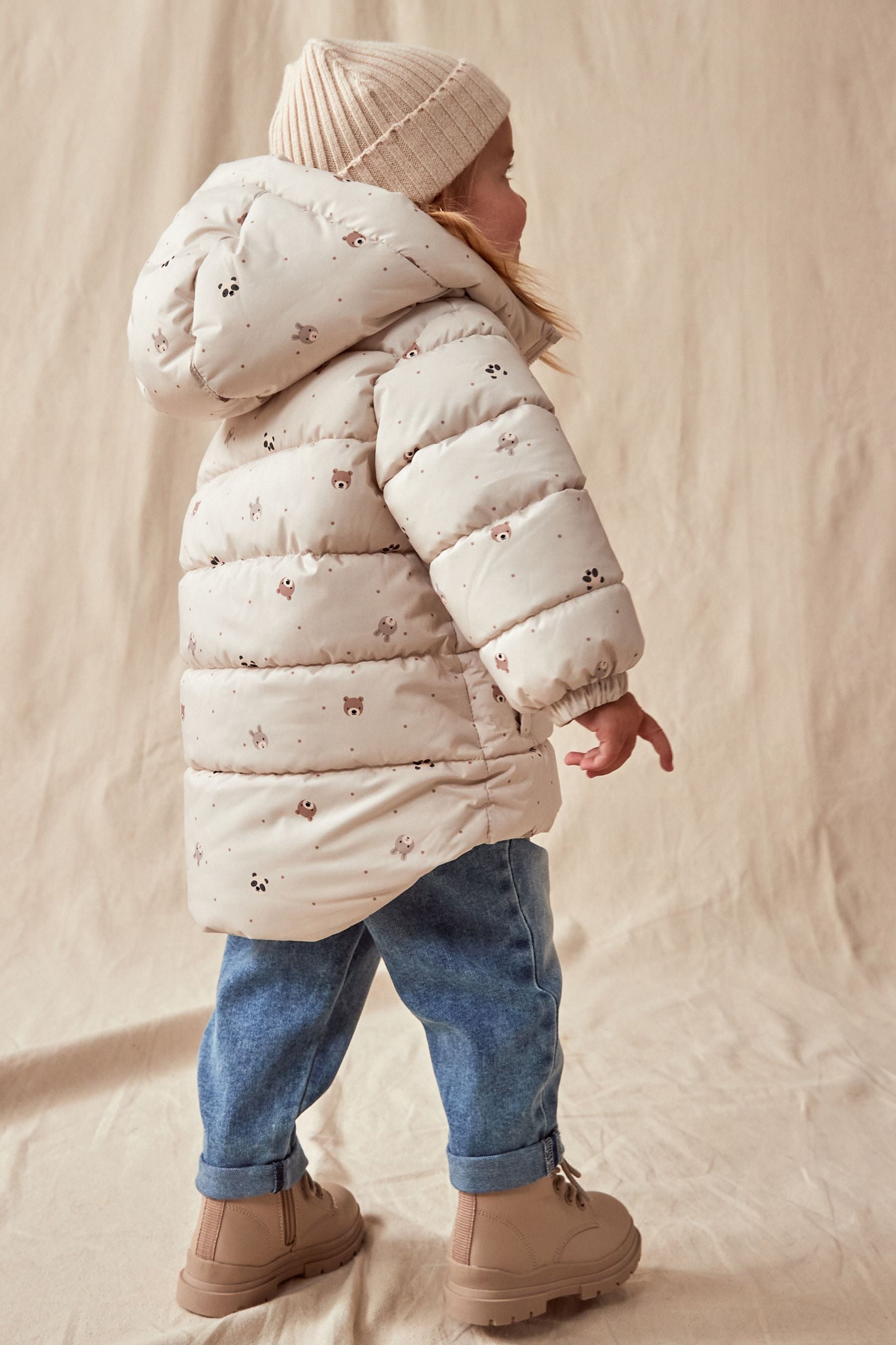 Neutral Shower Resistant Padded Coat (3mths-7yrs)