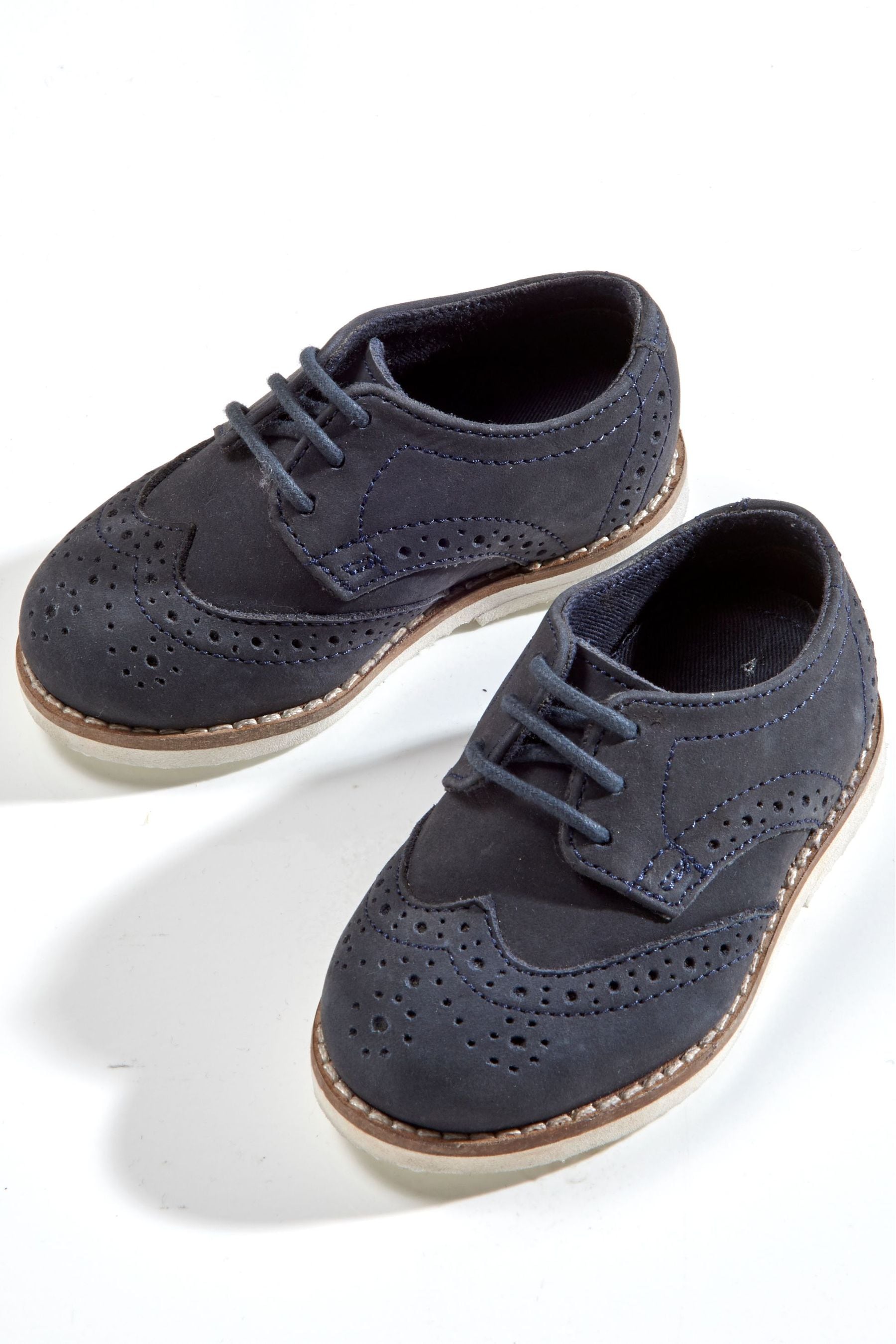 Navy Smart Leather Brogues Shoes