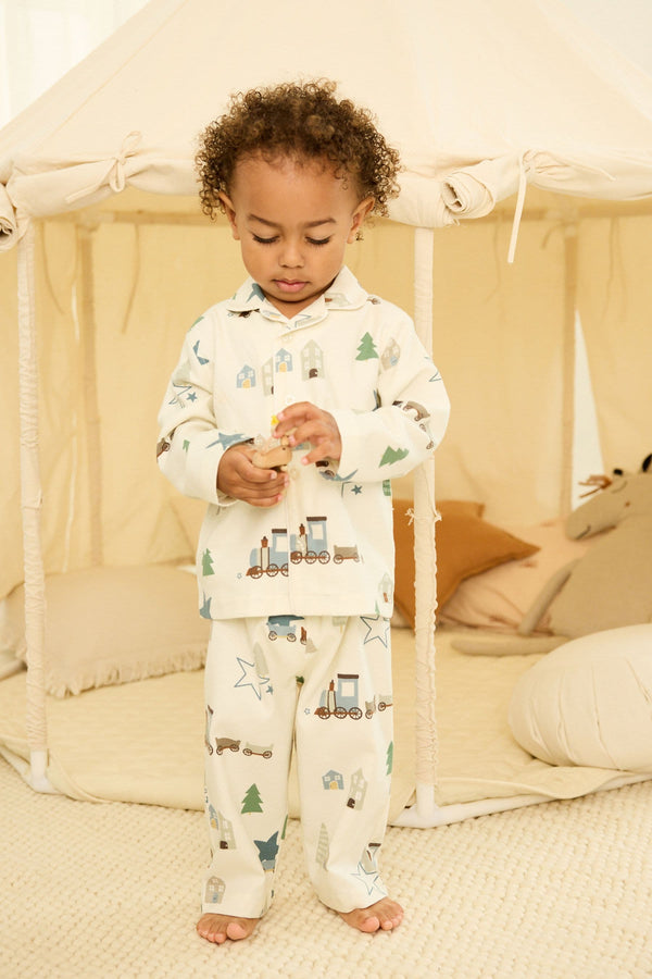 Cream Winter Button Down Pyjamas (9mths-8yrs)