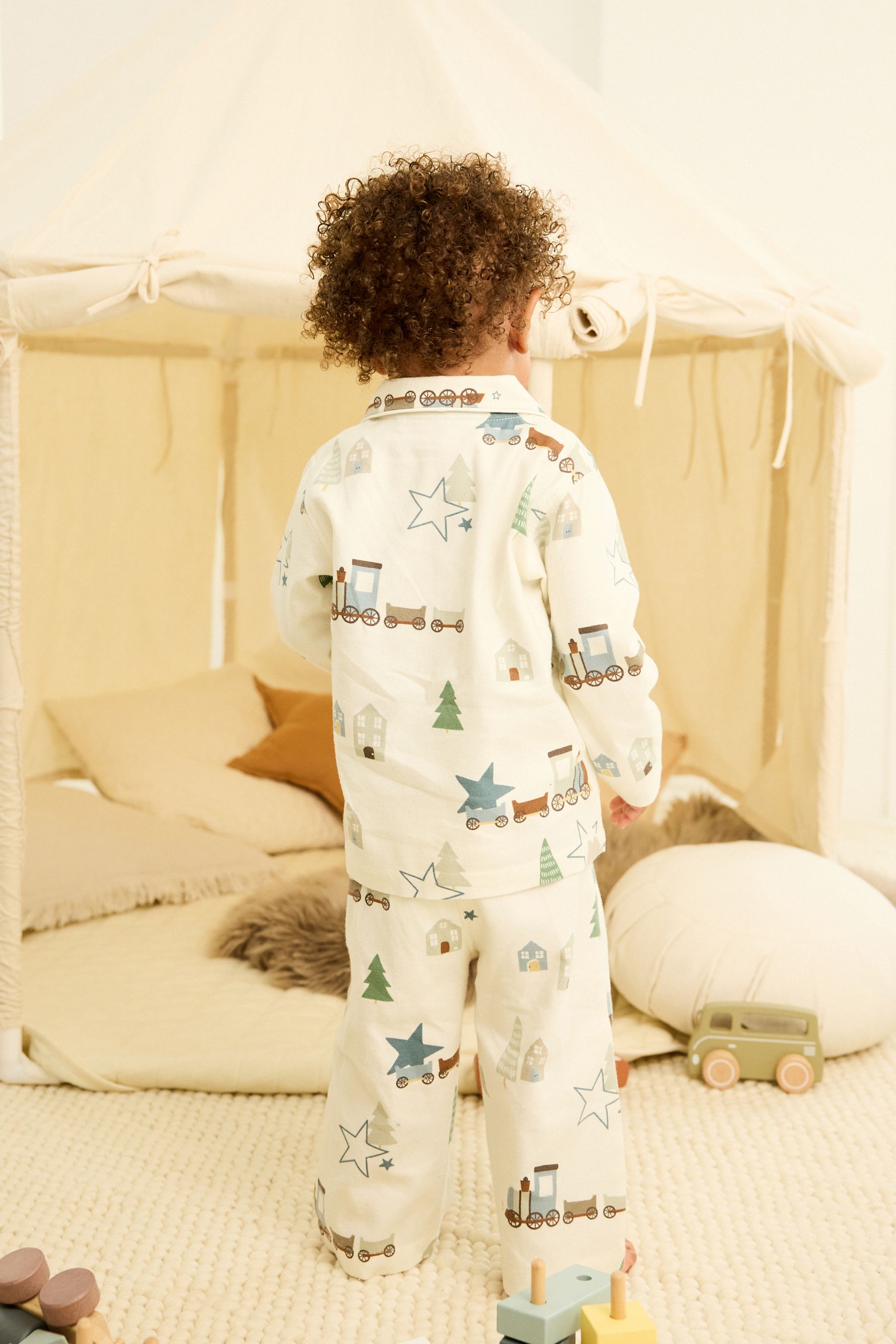 Cream Winter Button Down Pyjamas (9mths-8yrs)