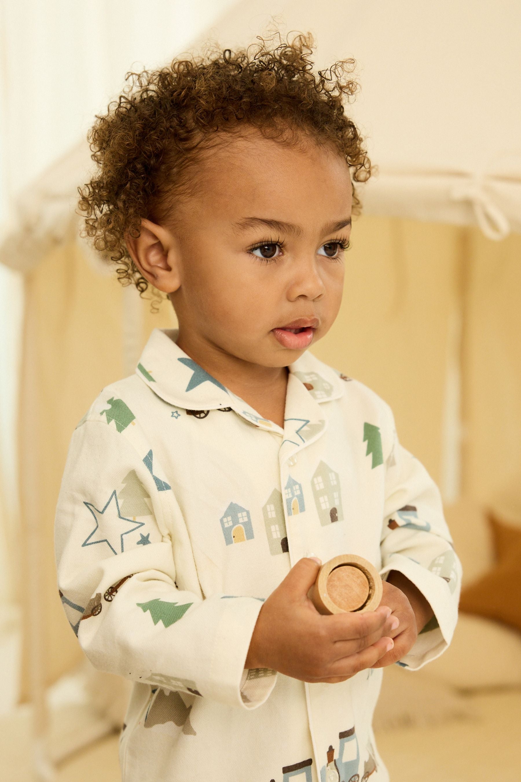 Cream Winter Button Down Pyjamas (9mths-8yrs)