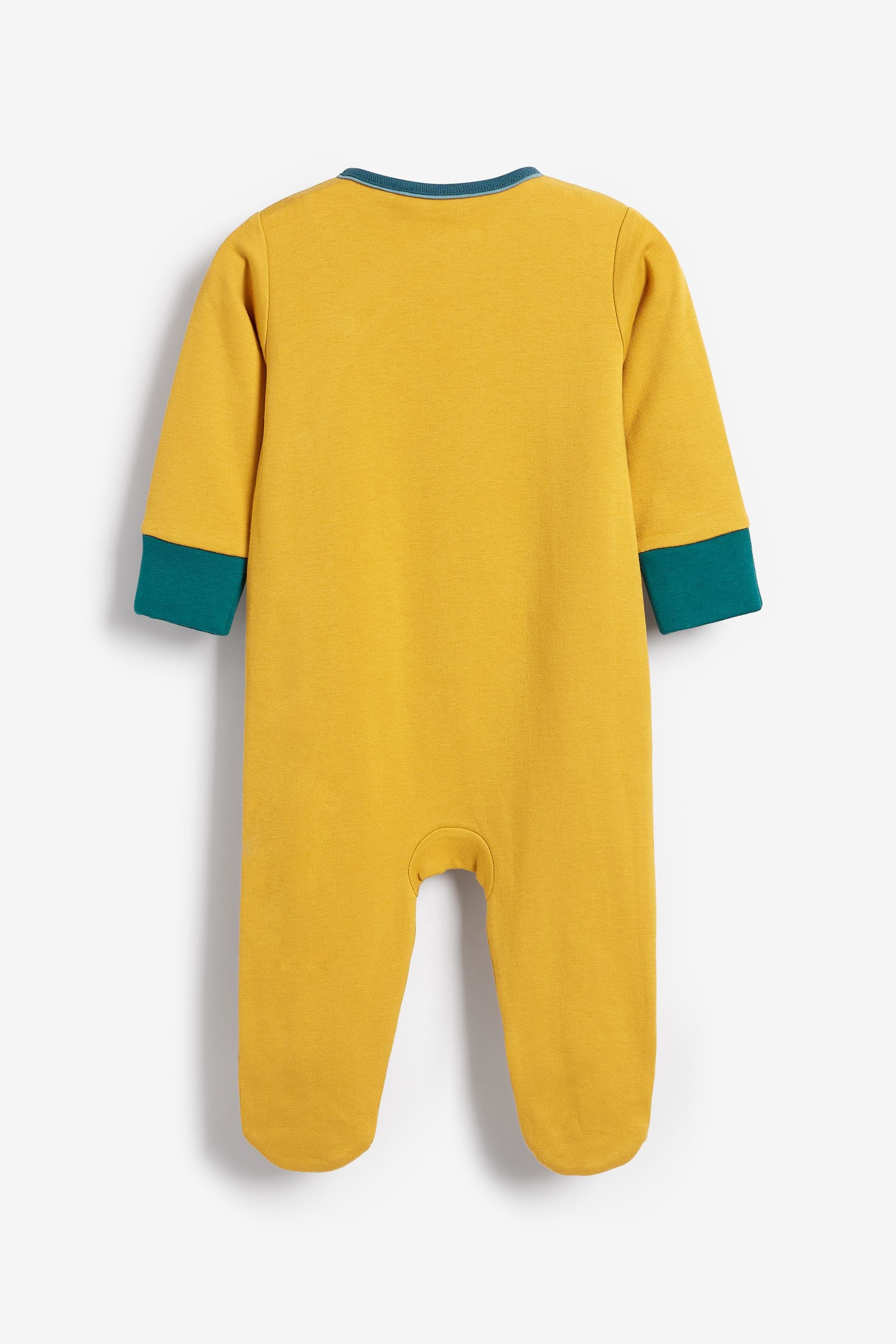 Ochre Yellow Daddy Dinosaur Single Sleepsuit (0-2yrs)