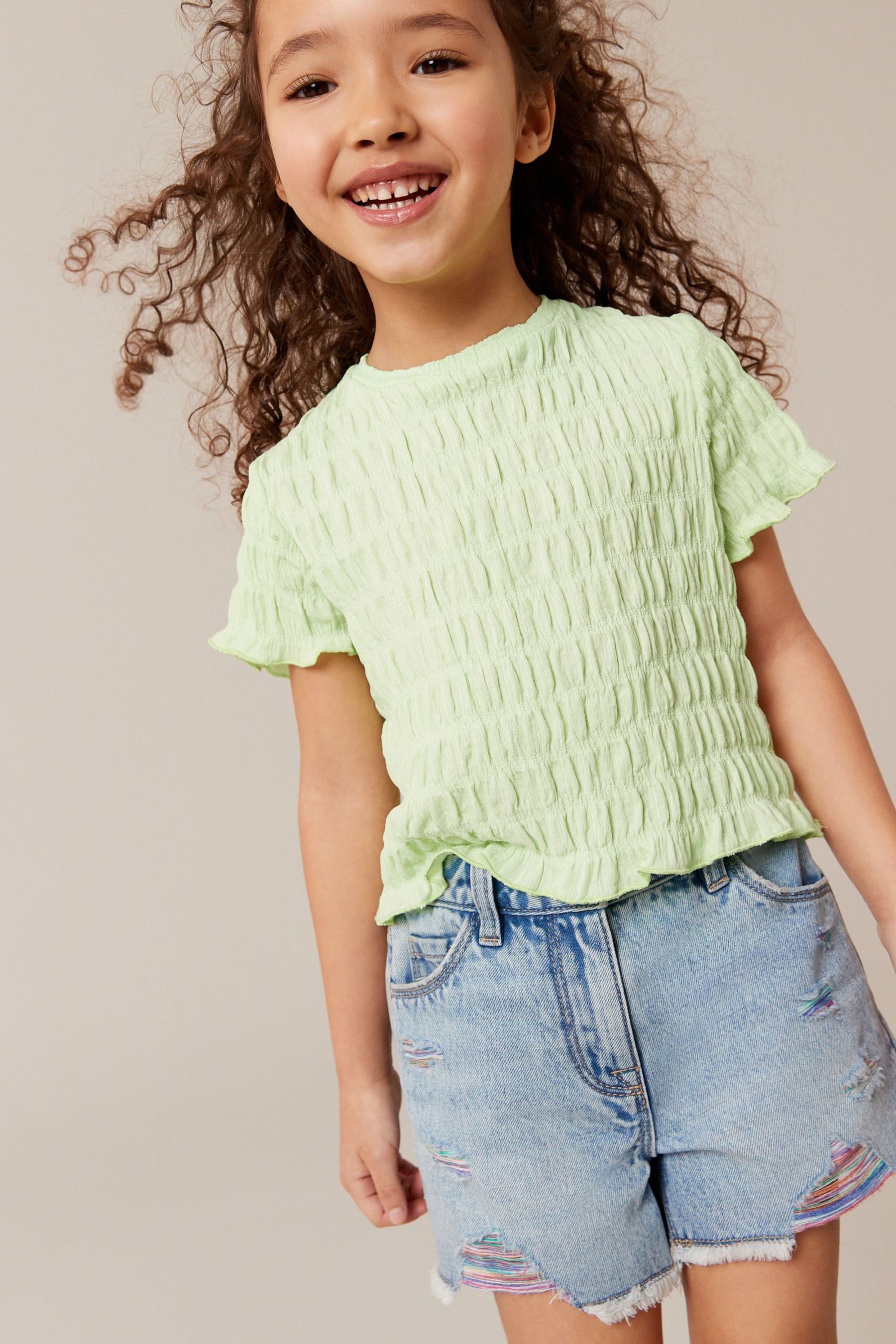 Green Textured Top (3-16yrs)