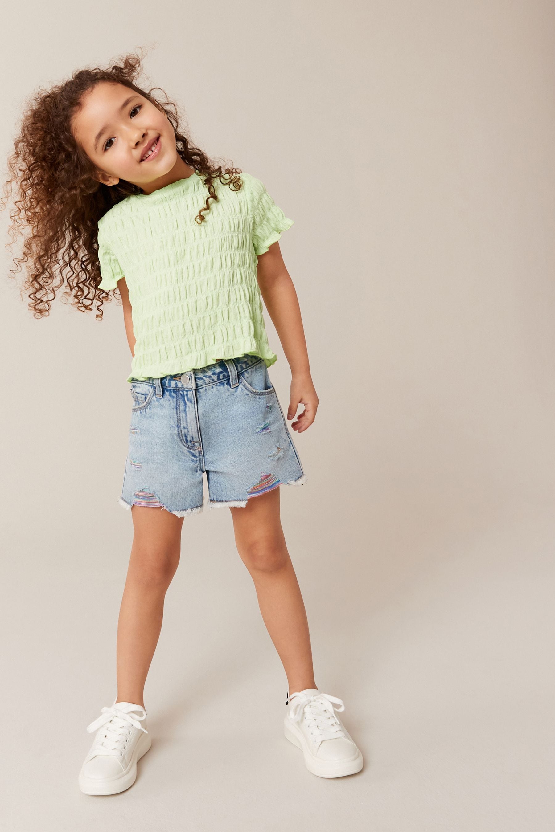 Green Textured Top (3-16yrs)