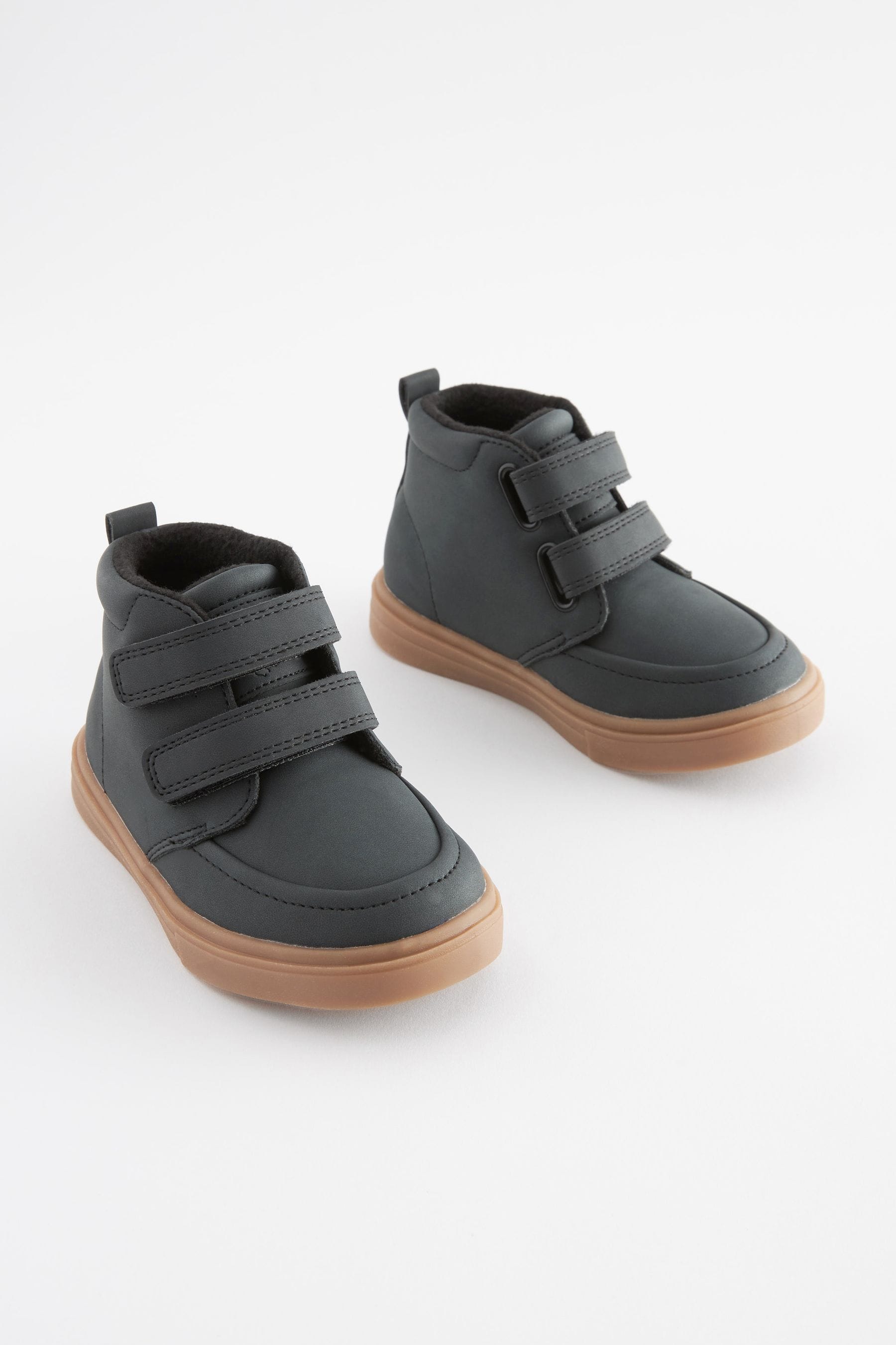 Black with Gum Sole Warm Lined Touch Fastening Boots