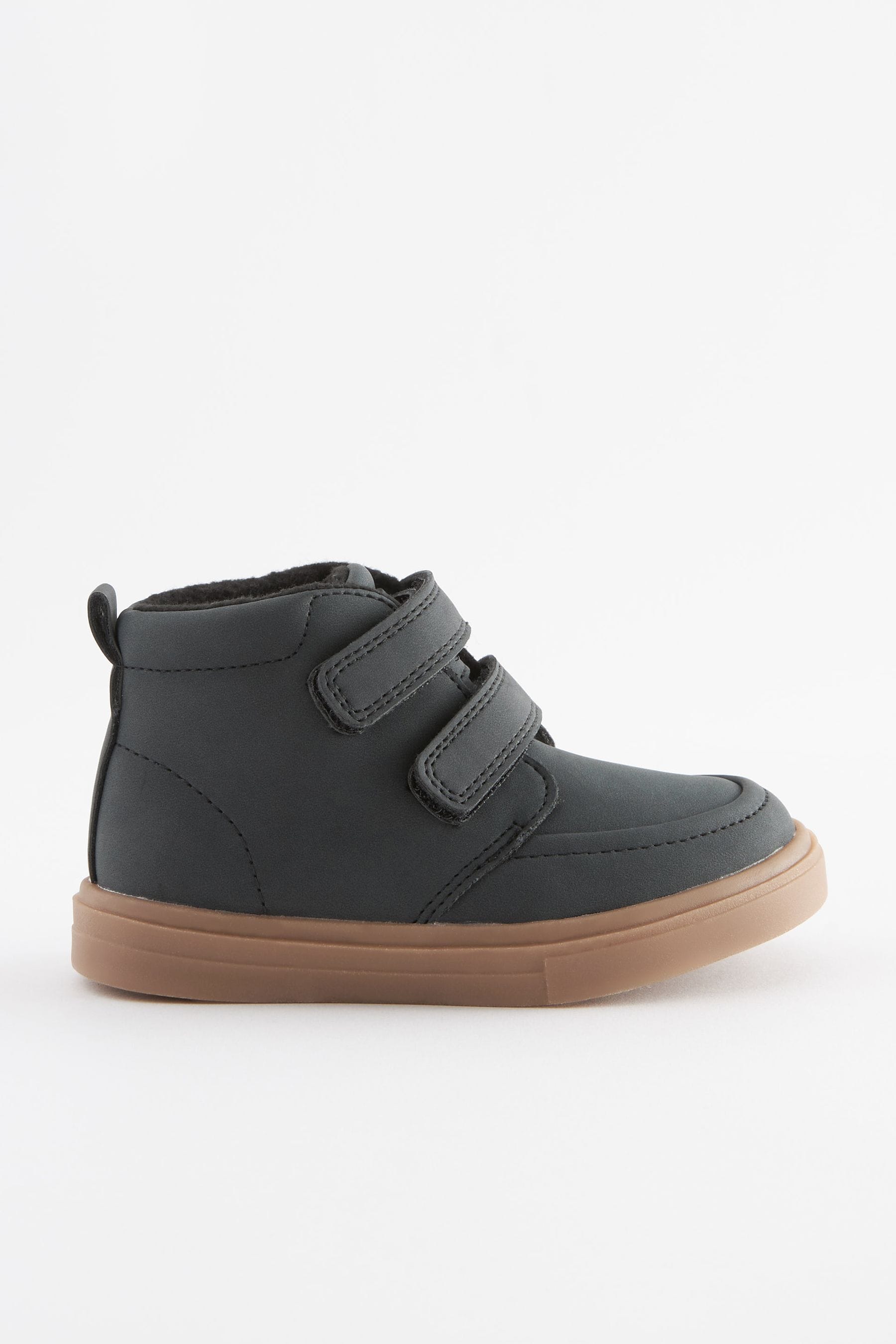 Black with Gum Sole Warm Lined Touch Fastening Boots