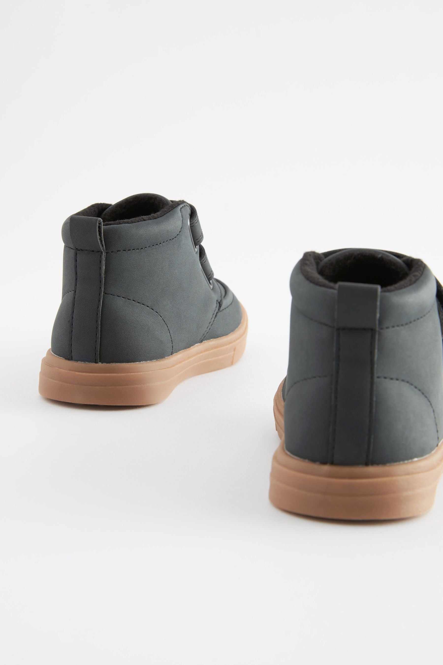 Black with Gum Sole Warm Lined Touch Fastening Boots