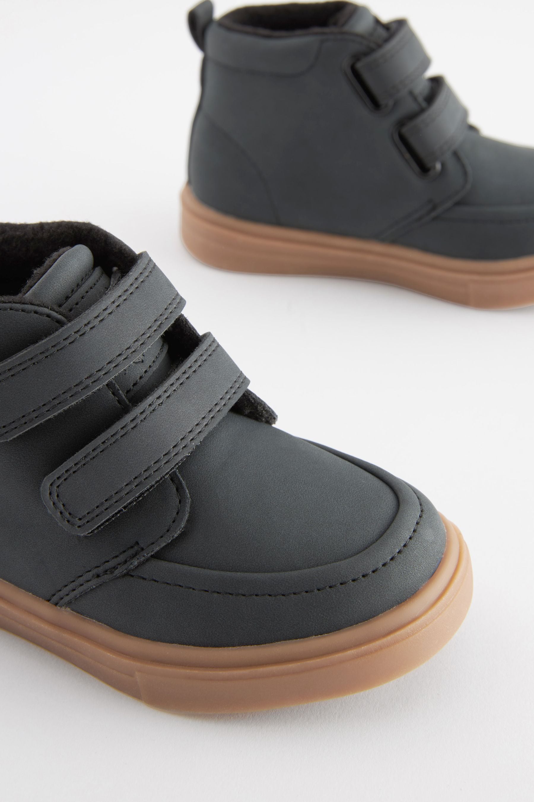 Black with Gum Sole Warm Lined Touch Fastening Boots