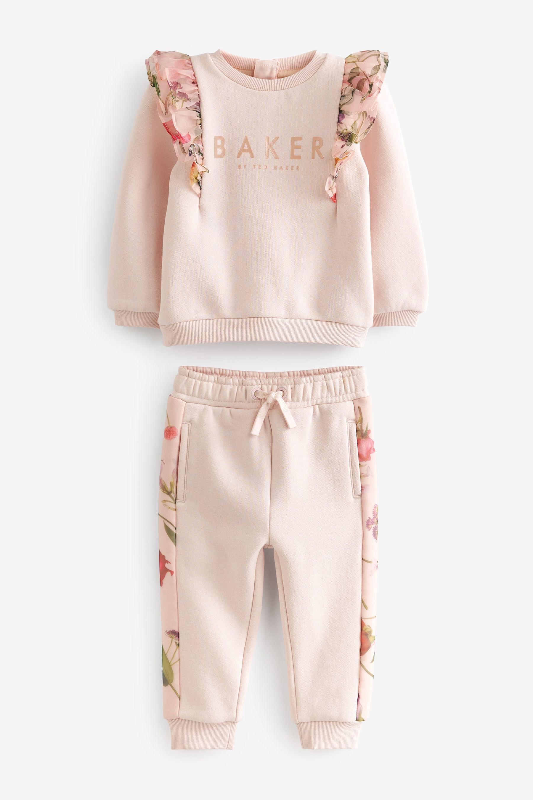 Pink Baker by Ted Baker (0-6yrs) Frill Sweater and Jogger Set