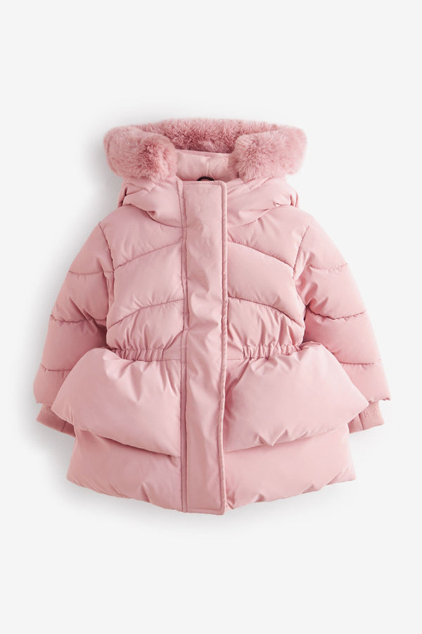 Pink Baker by Ted Baker Shower Resistant Short Padded Coat