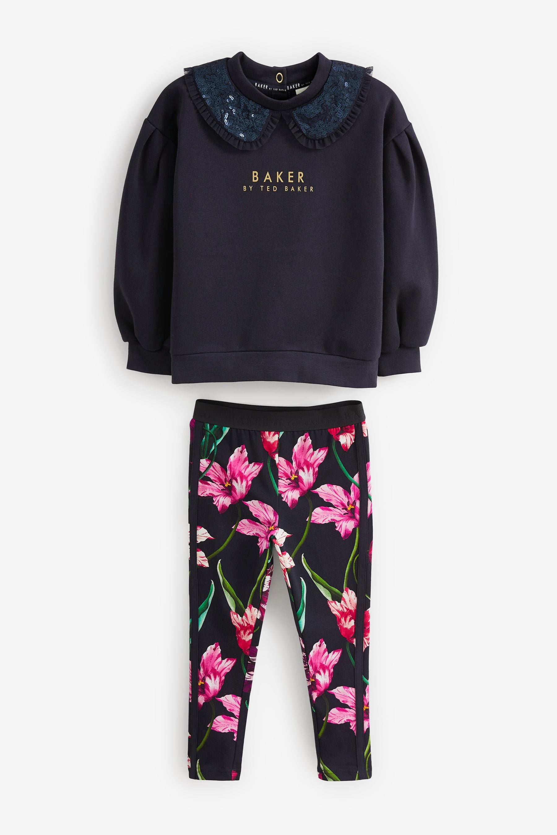 Baker by Ted Baker Navy Collar Sweater and Legging Set