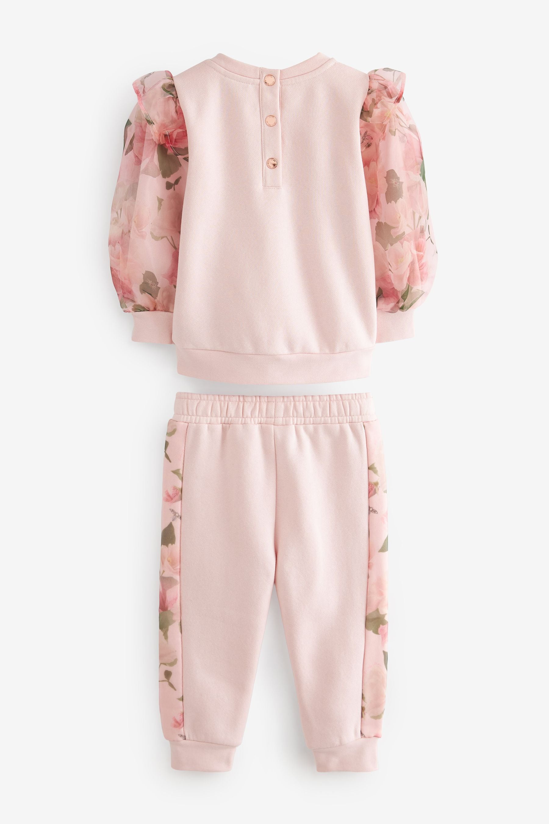 Pink Baker by Ted Baker (0-6yrs) Pink Organza Sweater and Jogger Set