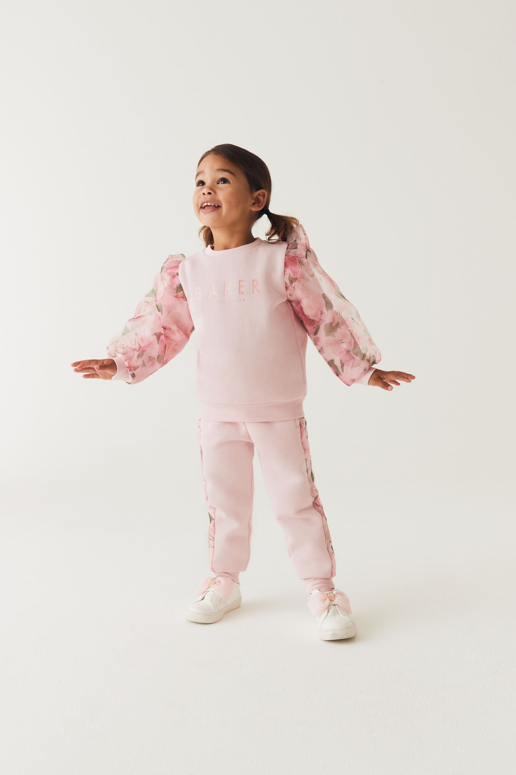 Pink Baker by Ted Baker (0-6yrs) Pink Organza Sweater and Jogger Set