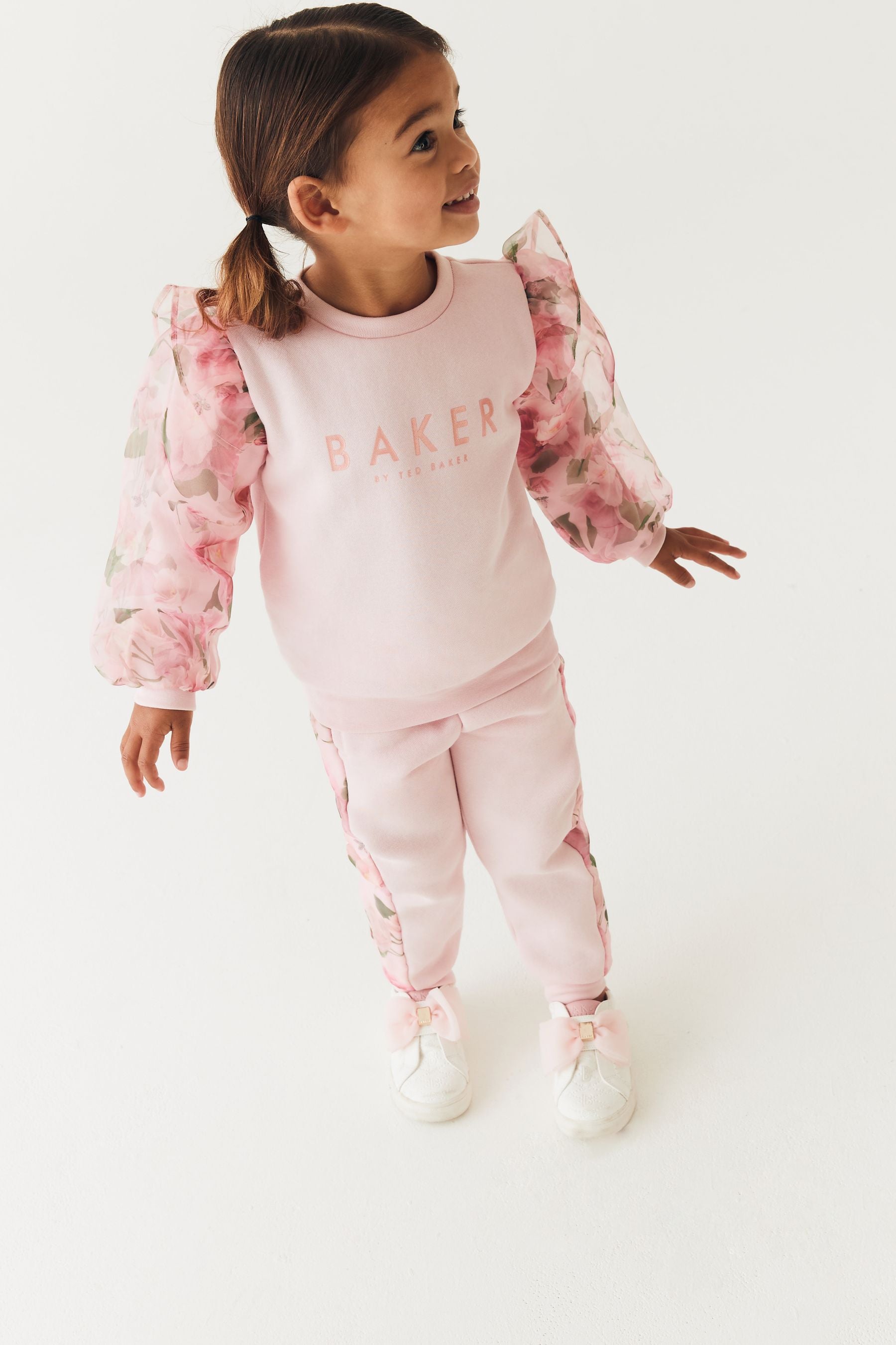 Pink Baker by Ted Baker (0-6yrs) Pink Organza Sweater and Jogger Set