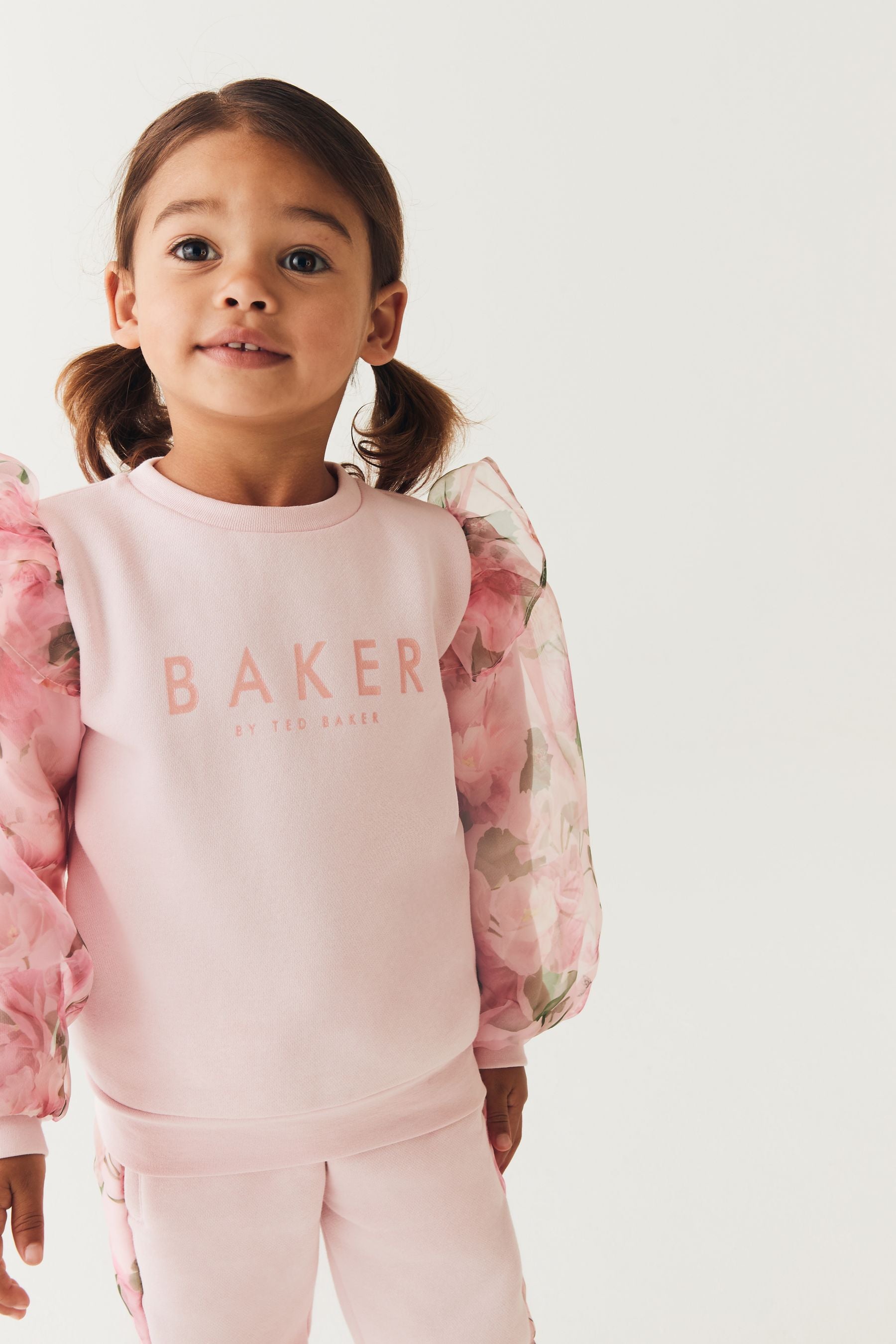 Pink Baker by Ted Baker (0-6yrs) Pink Organza Sweater and Jogger Set