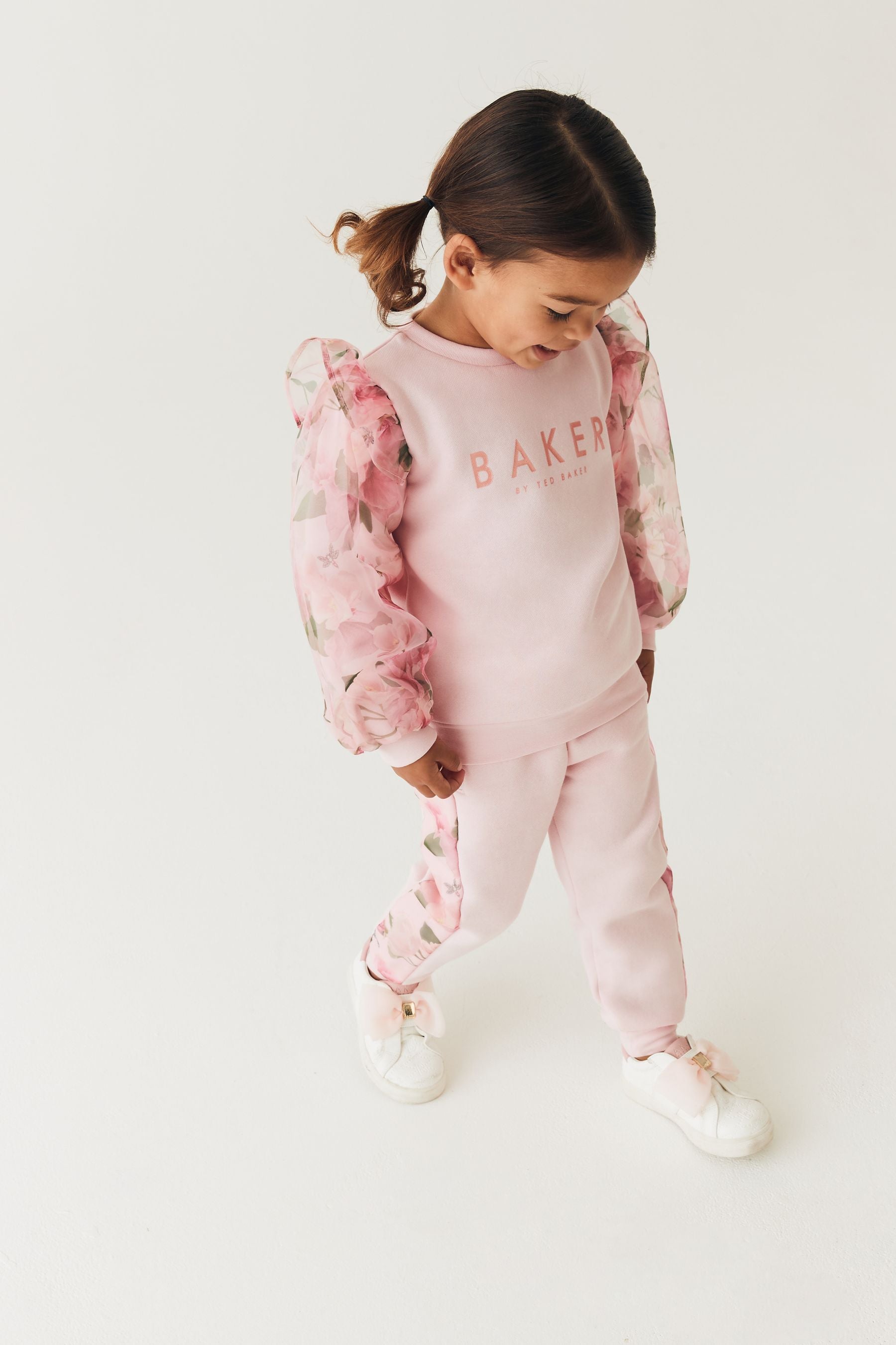 Pink Baker by Ted Baker (0-6yrs) Pink Organza Sweater and Jogger Set