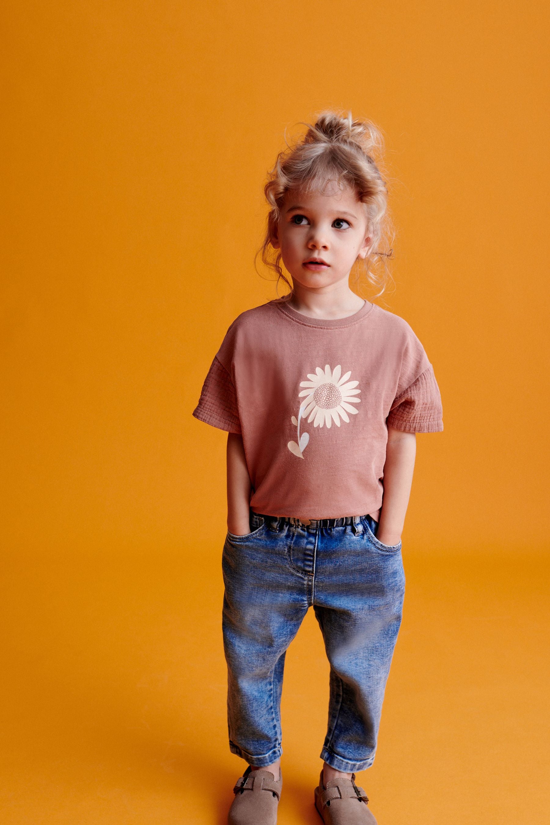 Brown Sunflower Short Sleeve T-Shirt (3mths-7yrs)