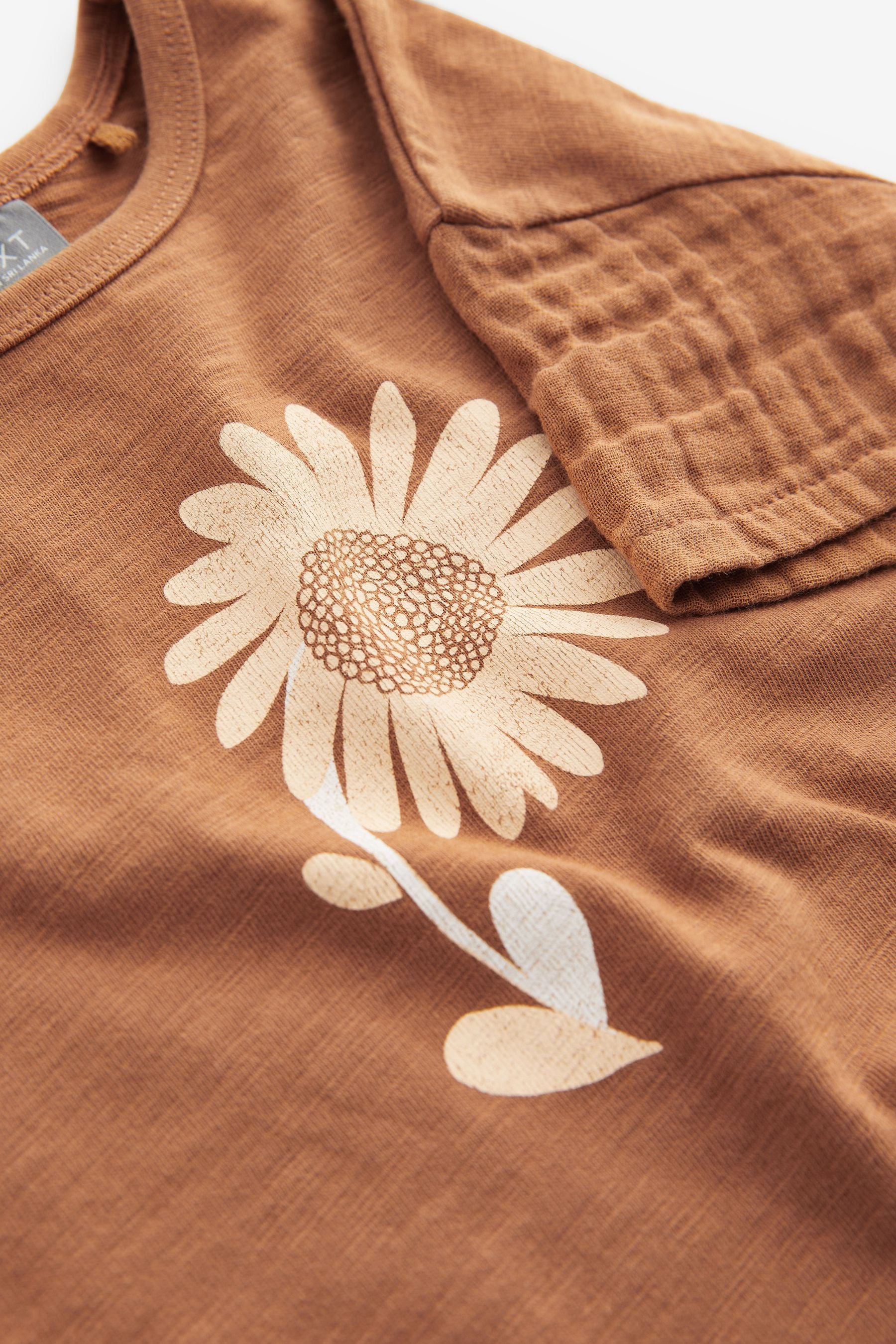 Brown Sunflower Short Sleeve T-Shirt (3mths-7yrs)