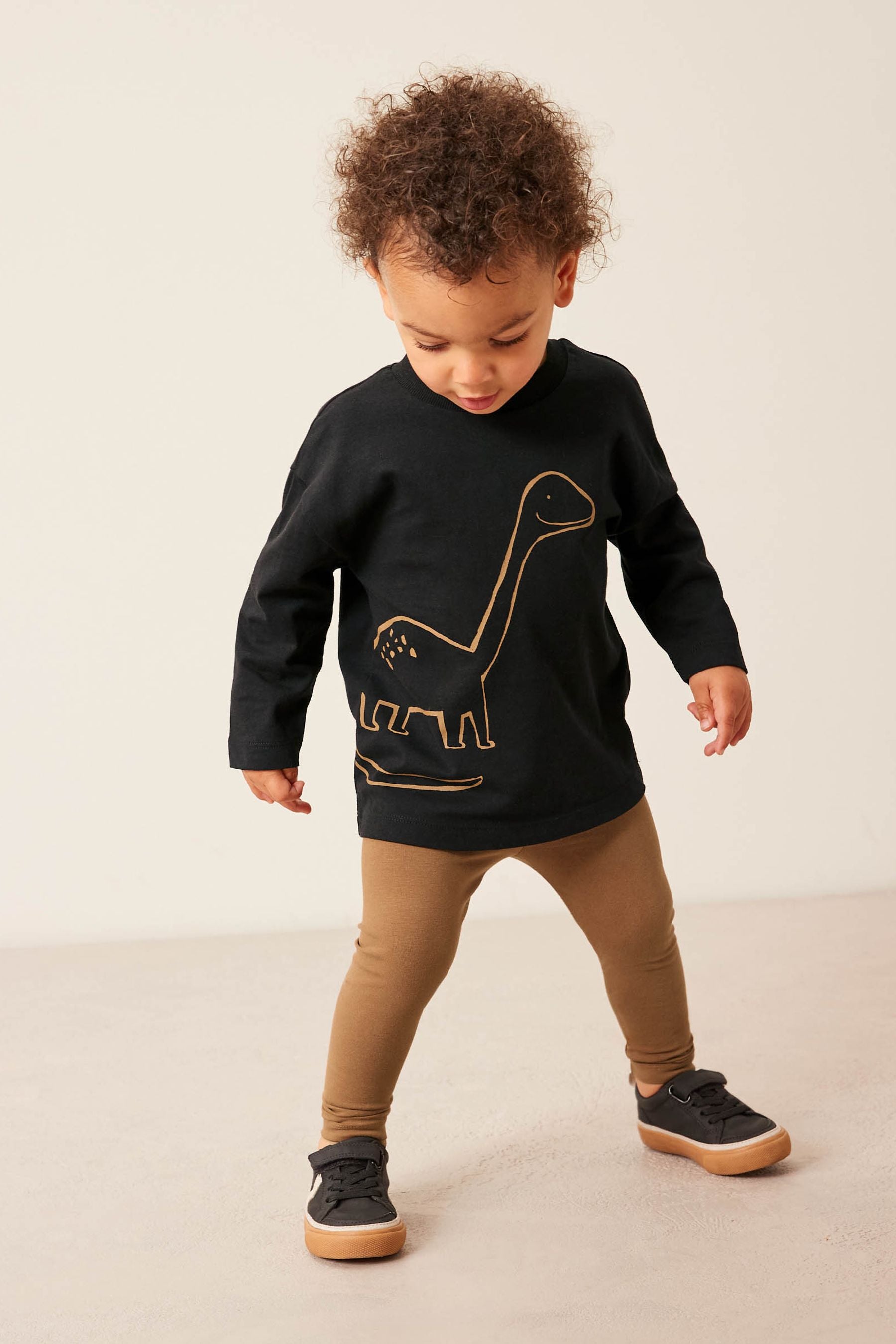 Black/Tan Brown T-Shirts And Joggers 4 Piece Set (3mths-7yrs)