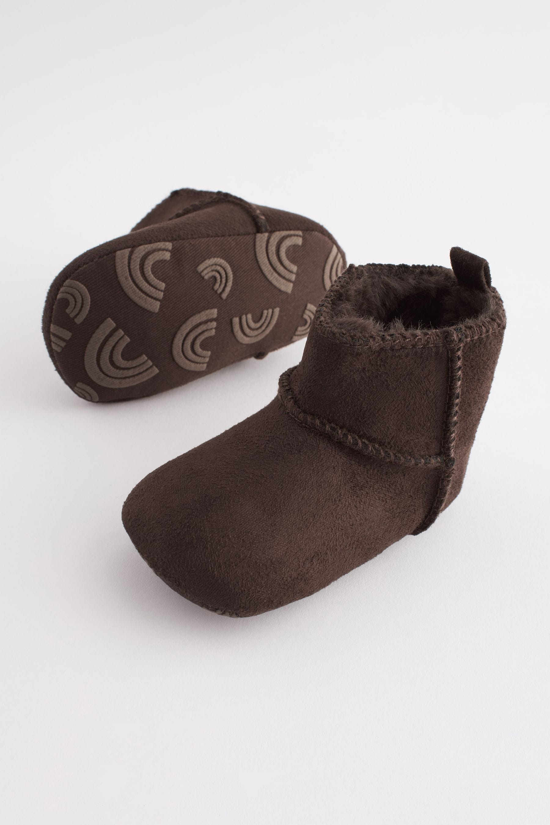 Chocolate Brown Warm Lined Baby Pull On Boots (0-24mths)