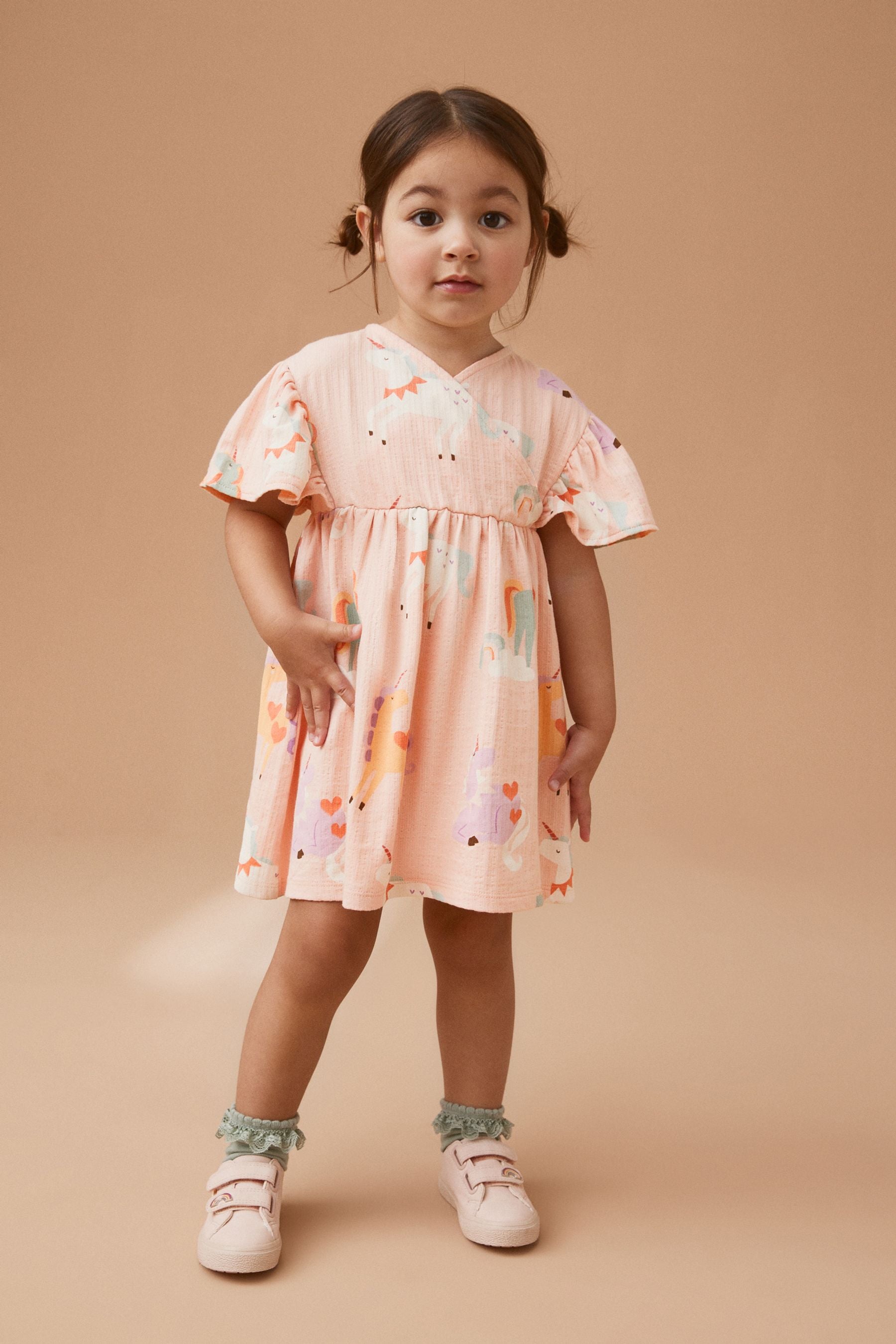 Pink Unicorn Wrap Jersey Dress (3mths-7yrs)