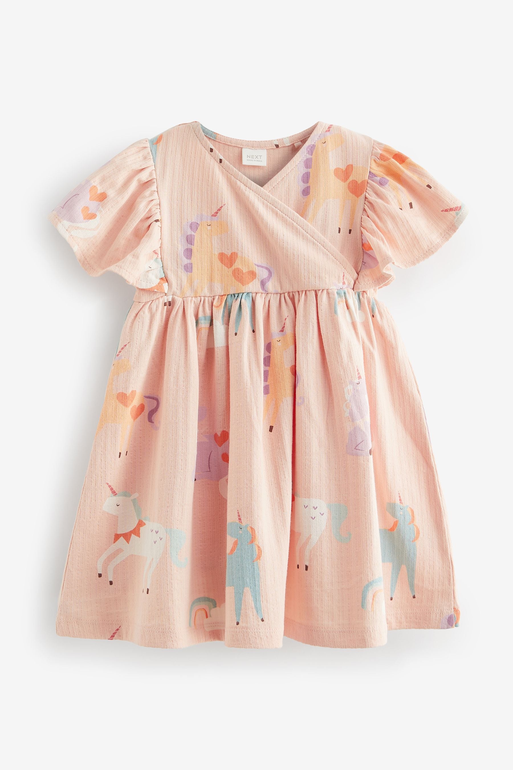 Pink Unicorn Wrap Jersey Dress (3mths-7yrs)