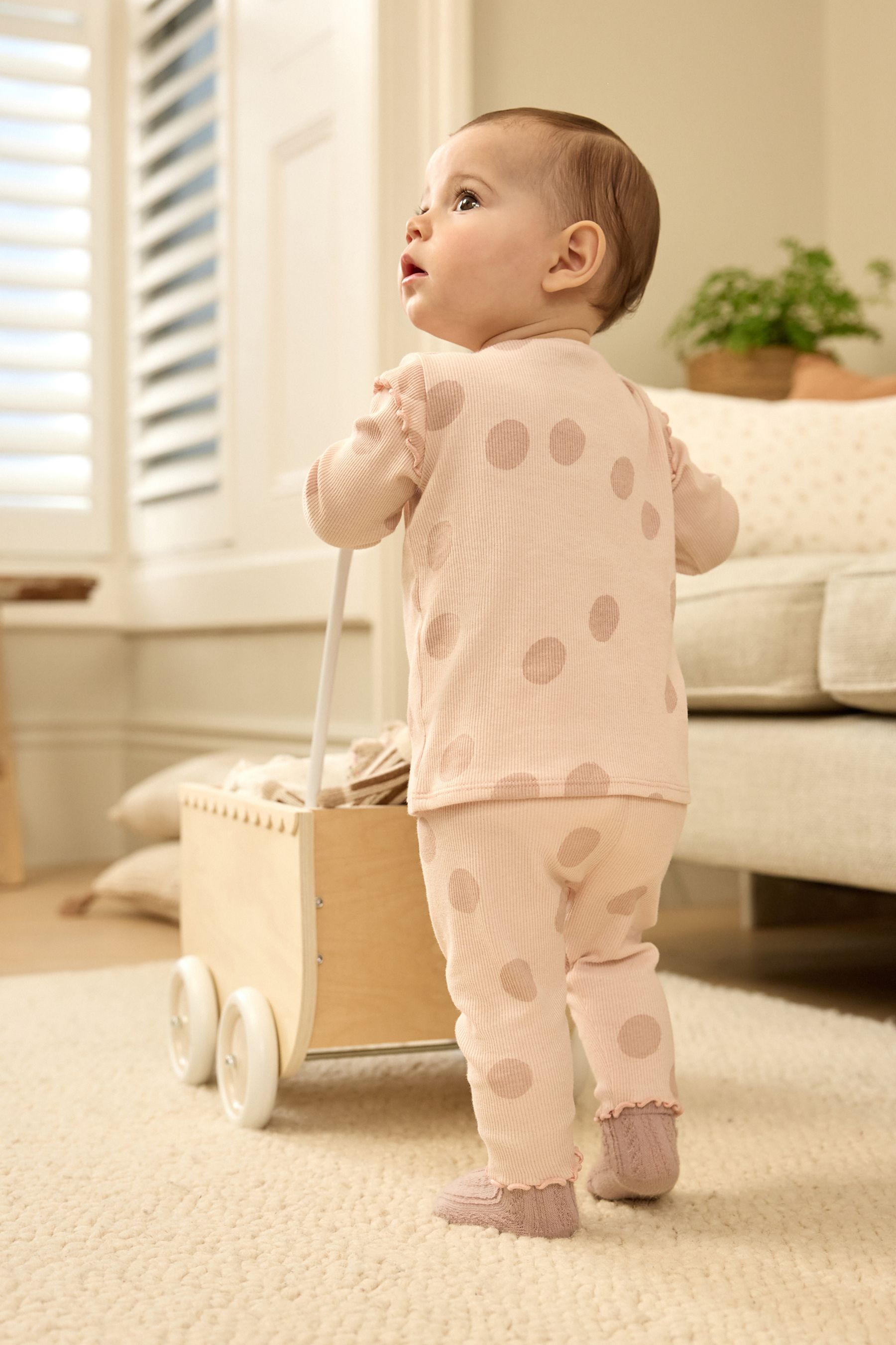 Pink Spot Baby Top And Leggings Set