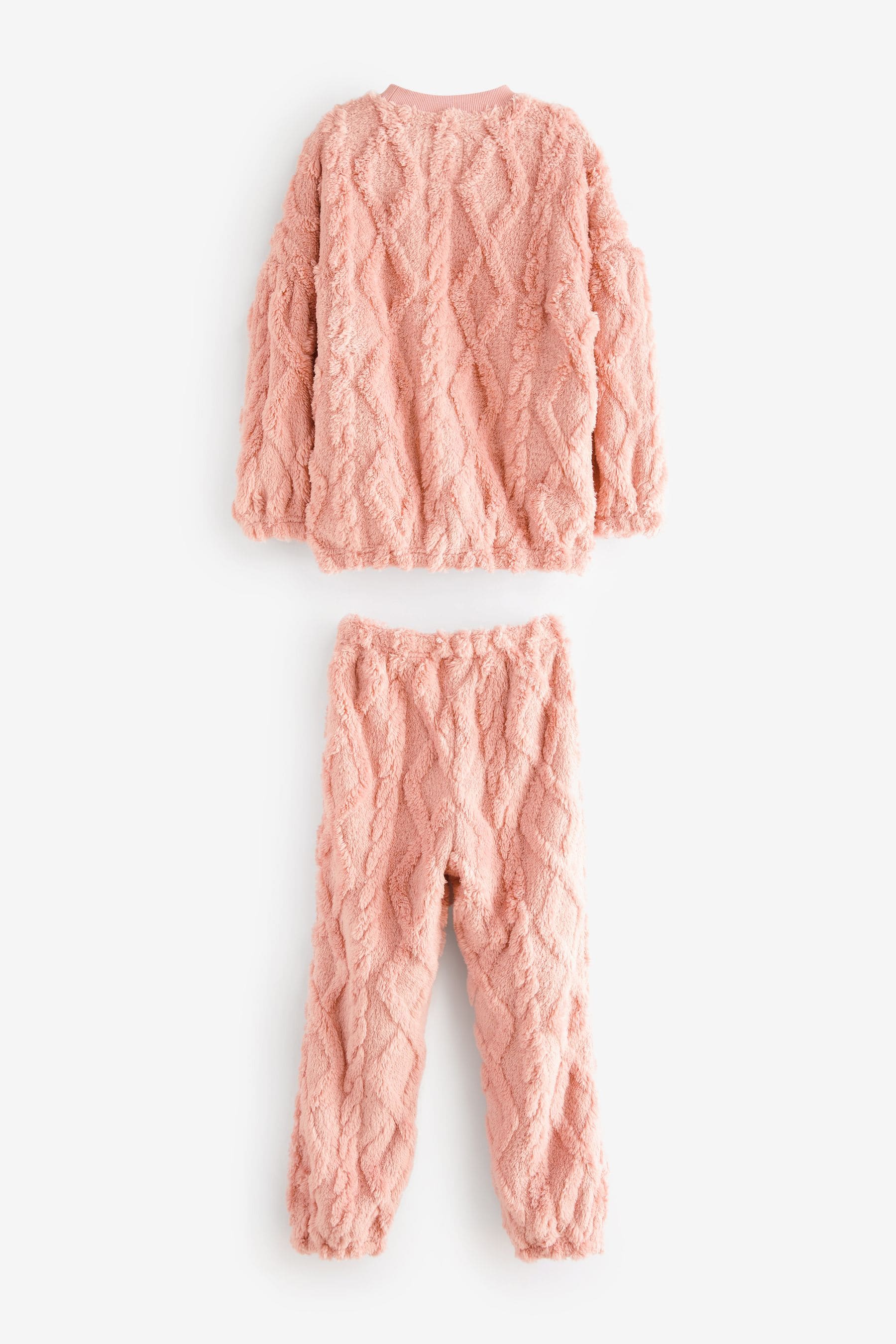 Rose Pink Cosy Fleece Cable Pyjamas (3-16yrs)