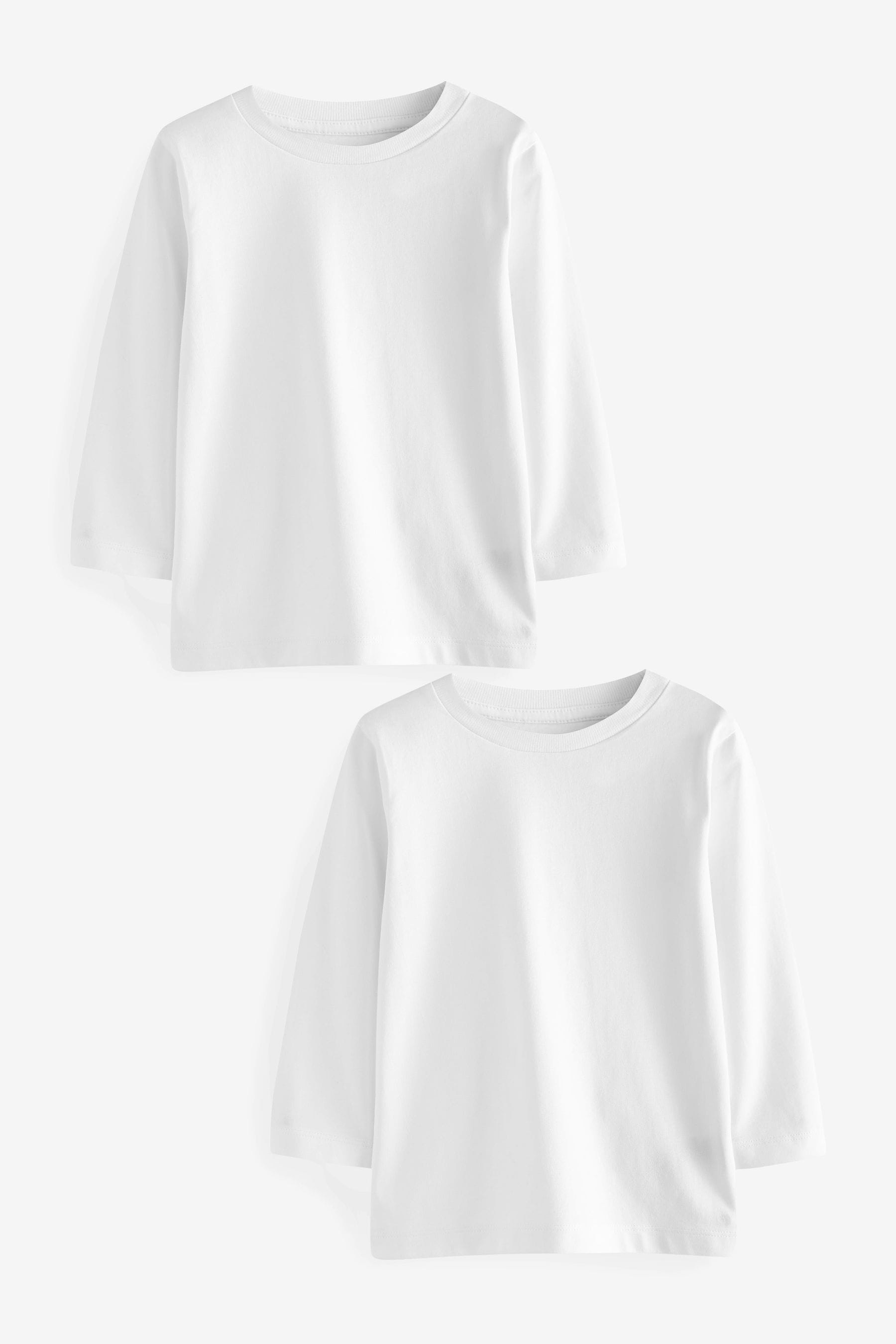 White 2 Pack Long Sleeve T-Shirts (3mths-7yrs)