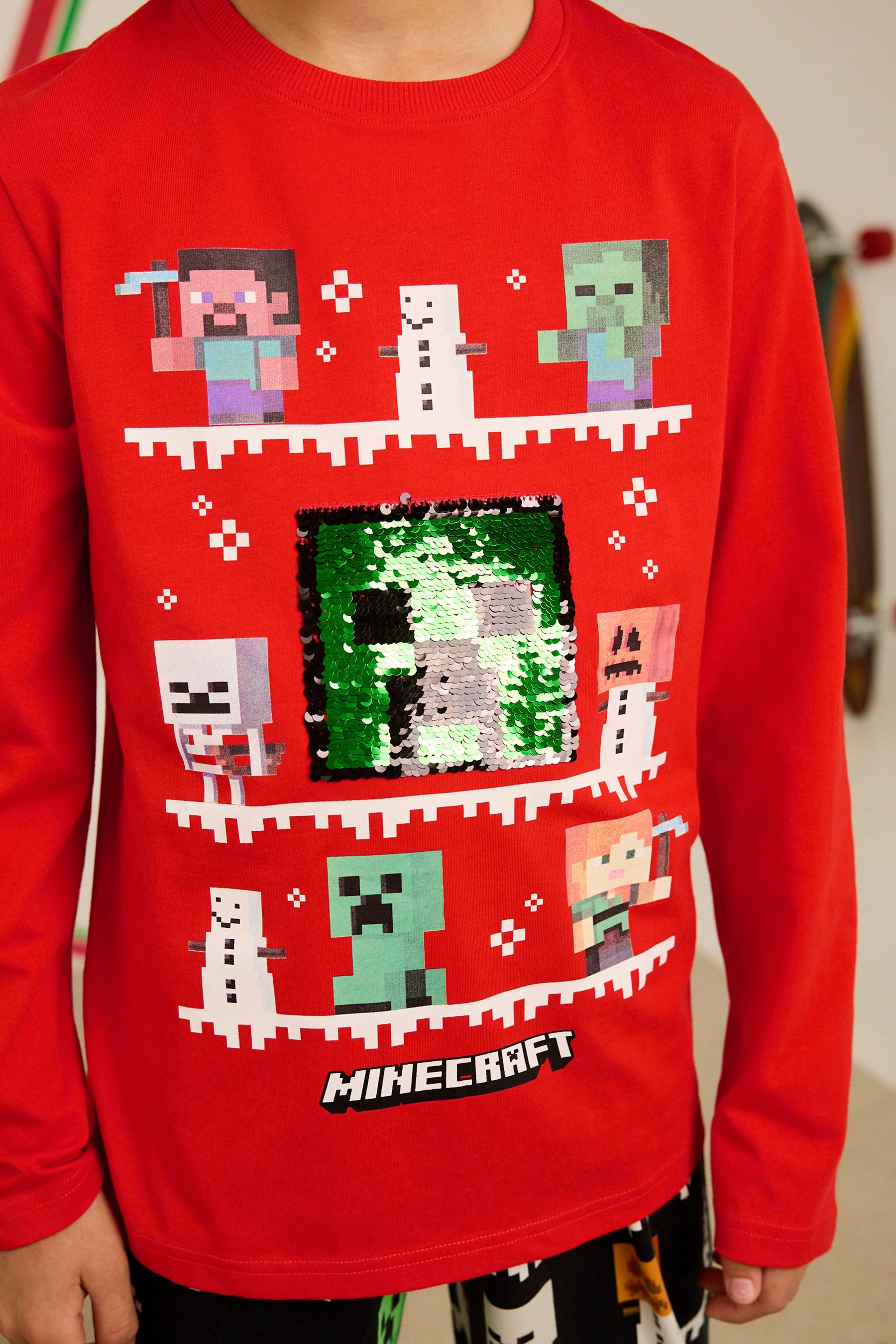 Minecraft Red/Black Christmas Pyjamas (5-16yrs)