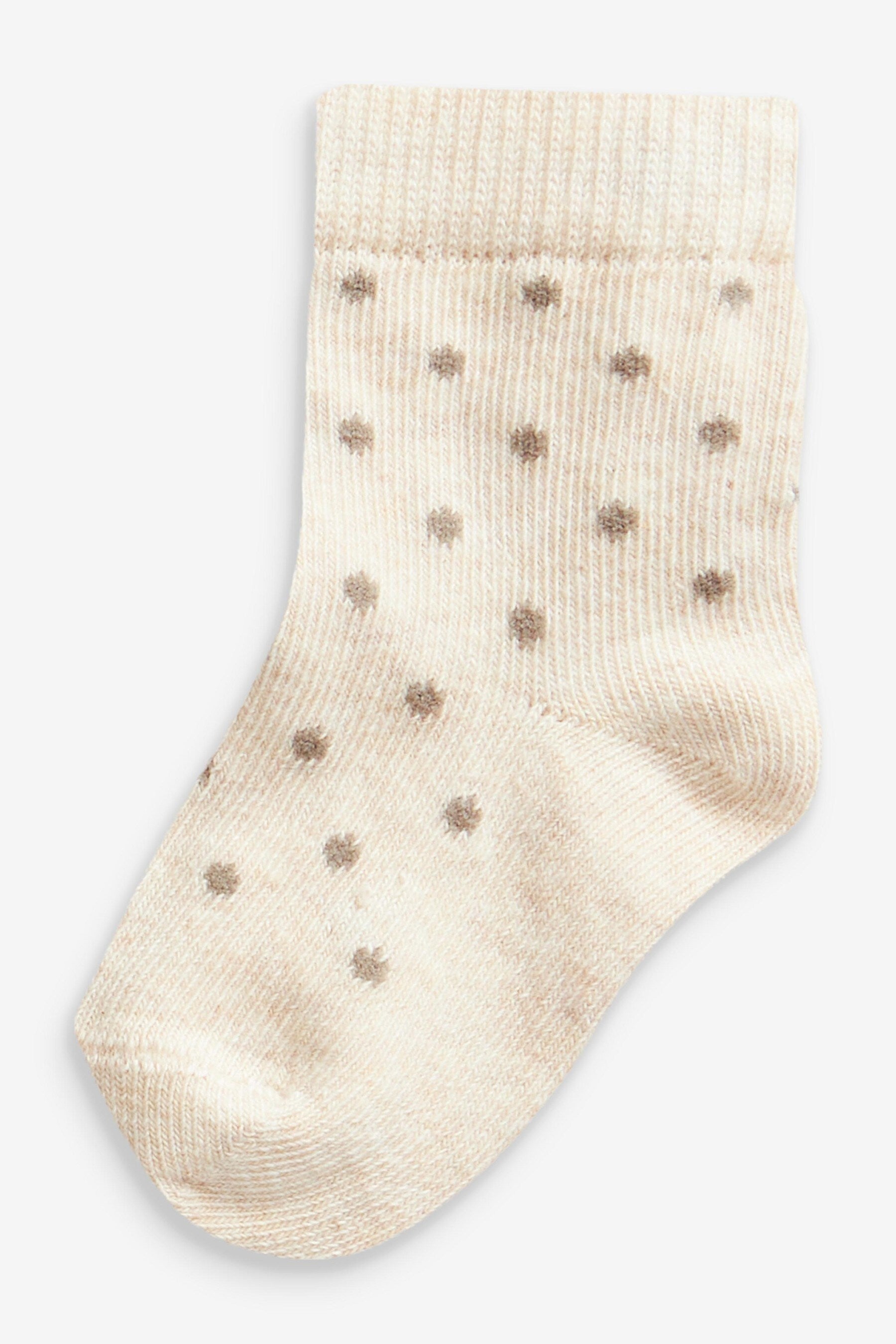 Neutral Star 7 Pack Cotton Rich Baby Socks (0mths-2yrs)