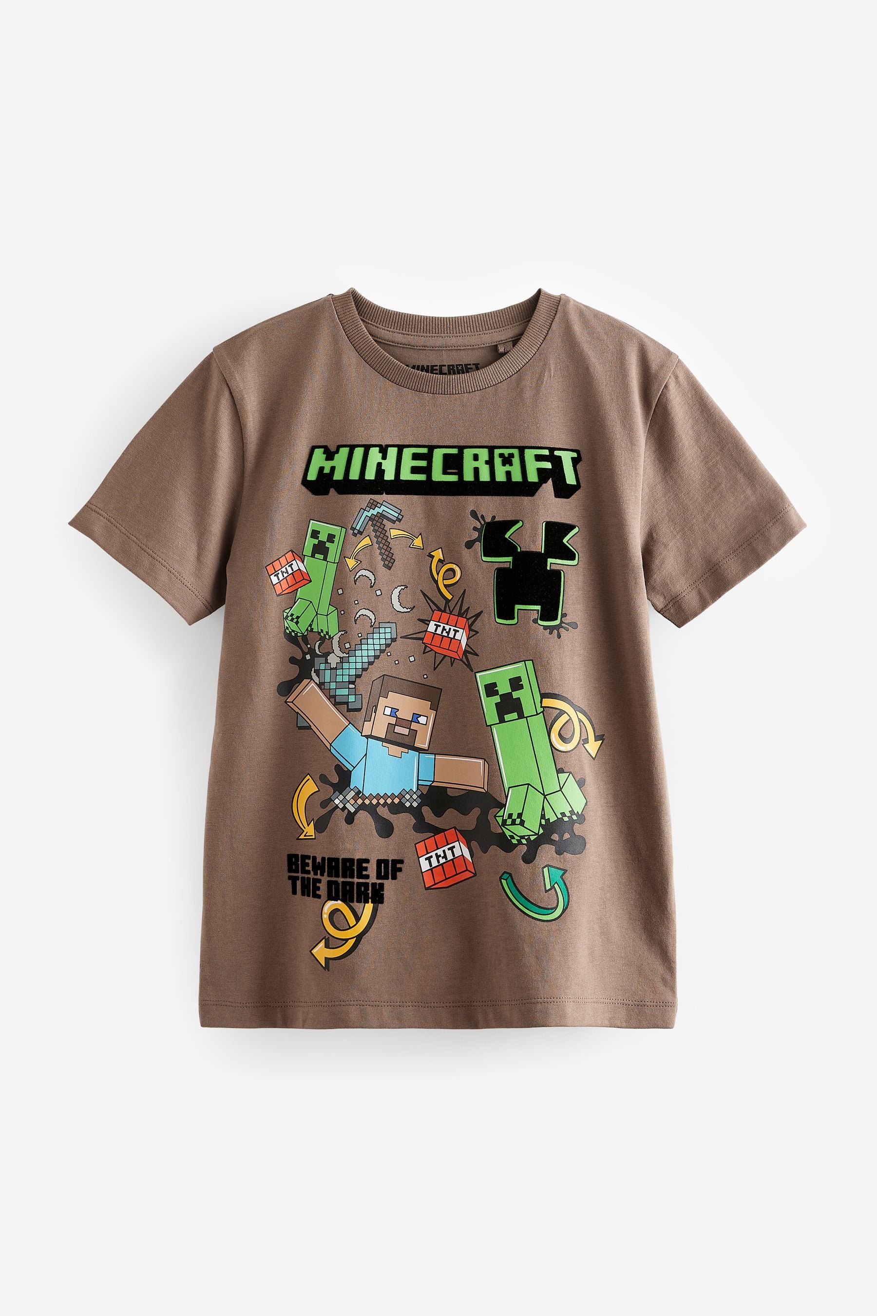 Brown Licensed Minecraft Gaming T-Shirt (4-16yrs)