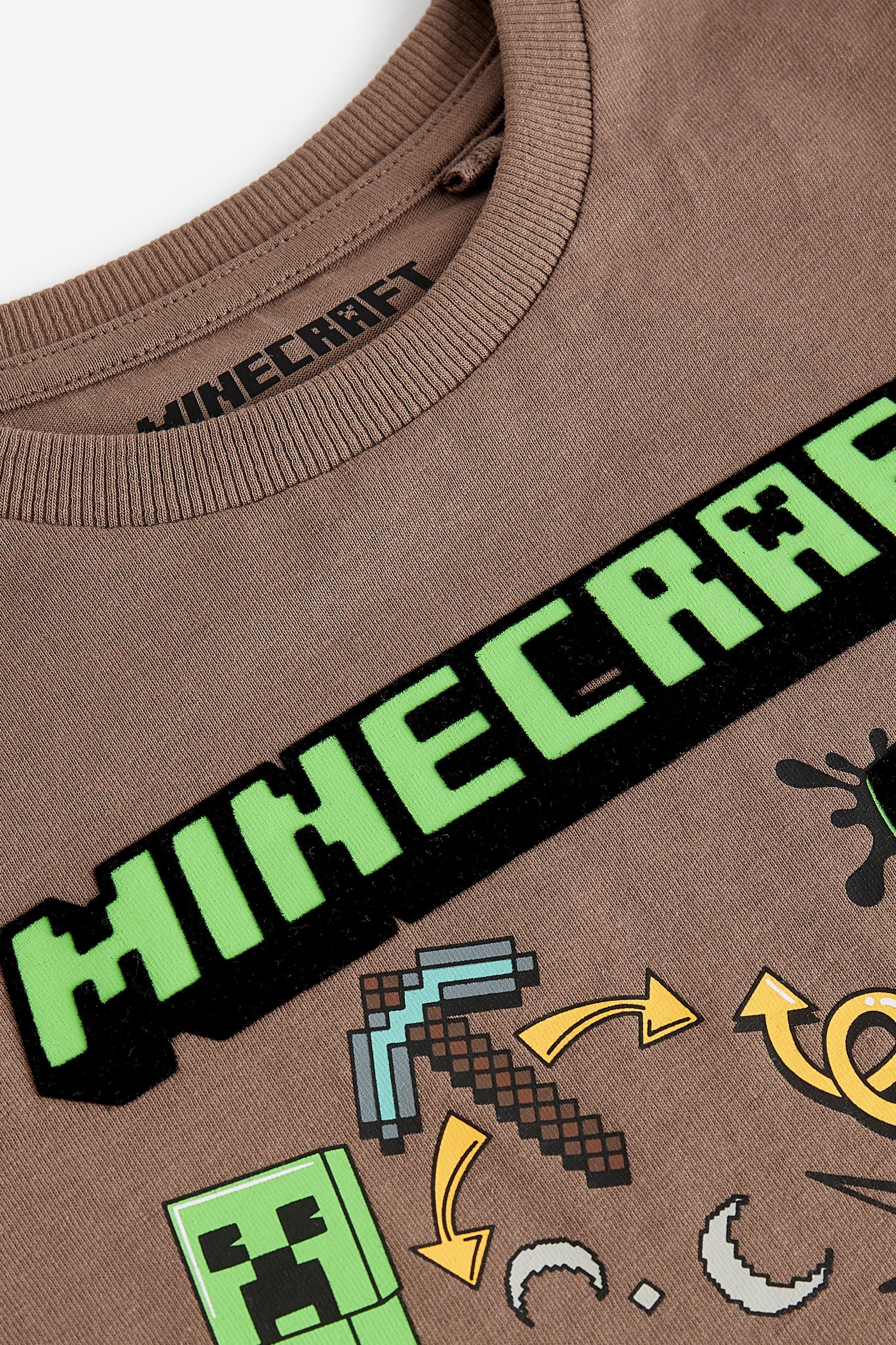 Brown Licensed Minecraft Gaming T-Shirt (4-16yrs)