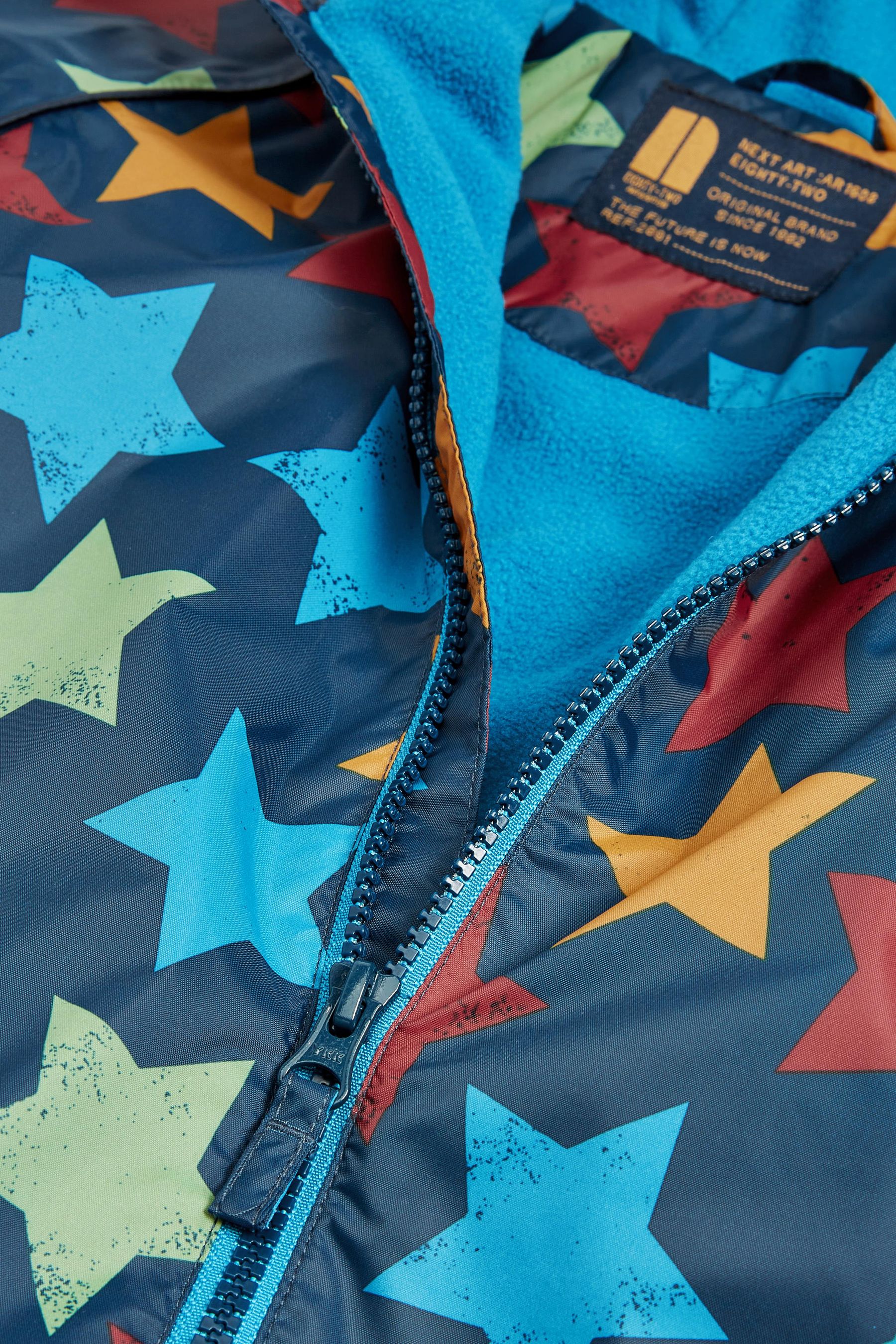 Navy Blue Star Waterproof Fleece Lined Puddlesuit (3mths-7yrs)