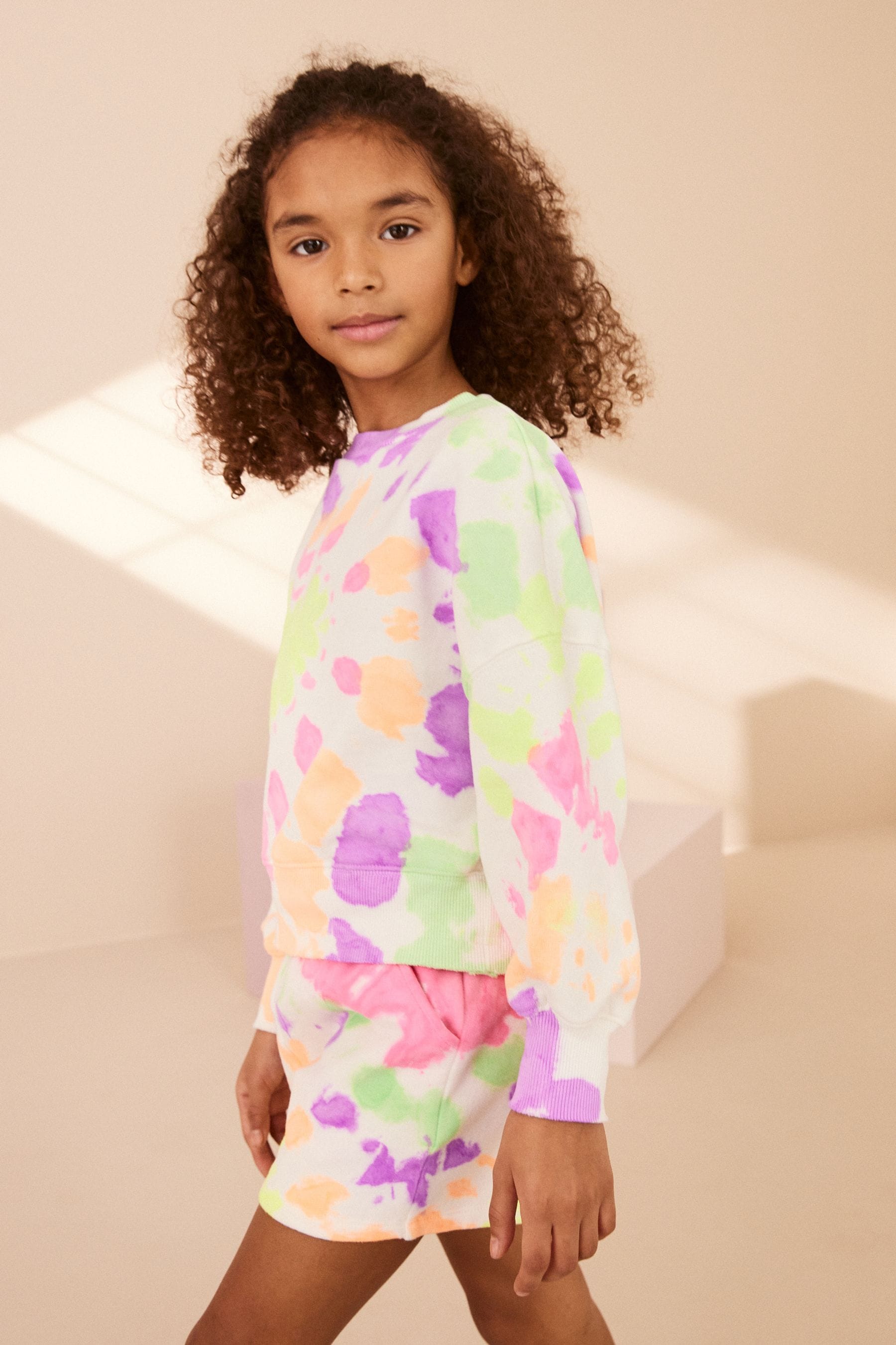 Multi Pink Tie Dye Crew Sweatshirt Top (3-16yrs)