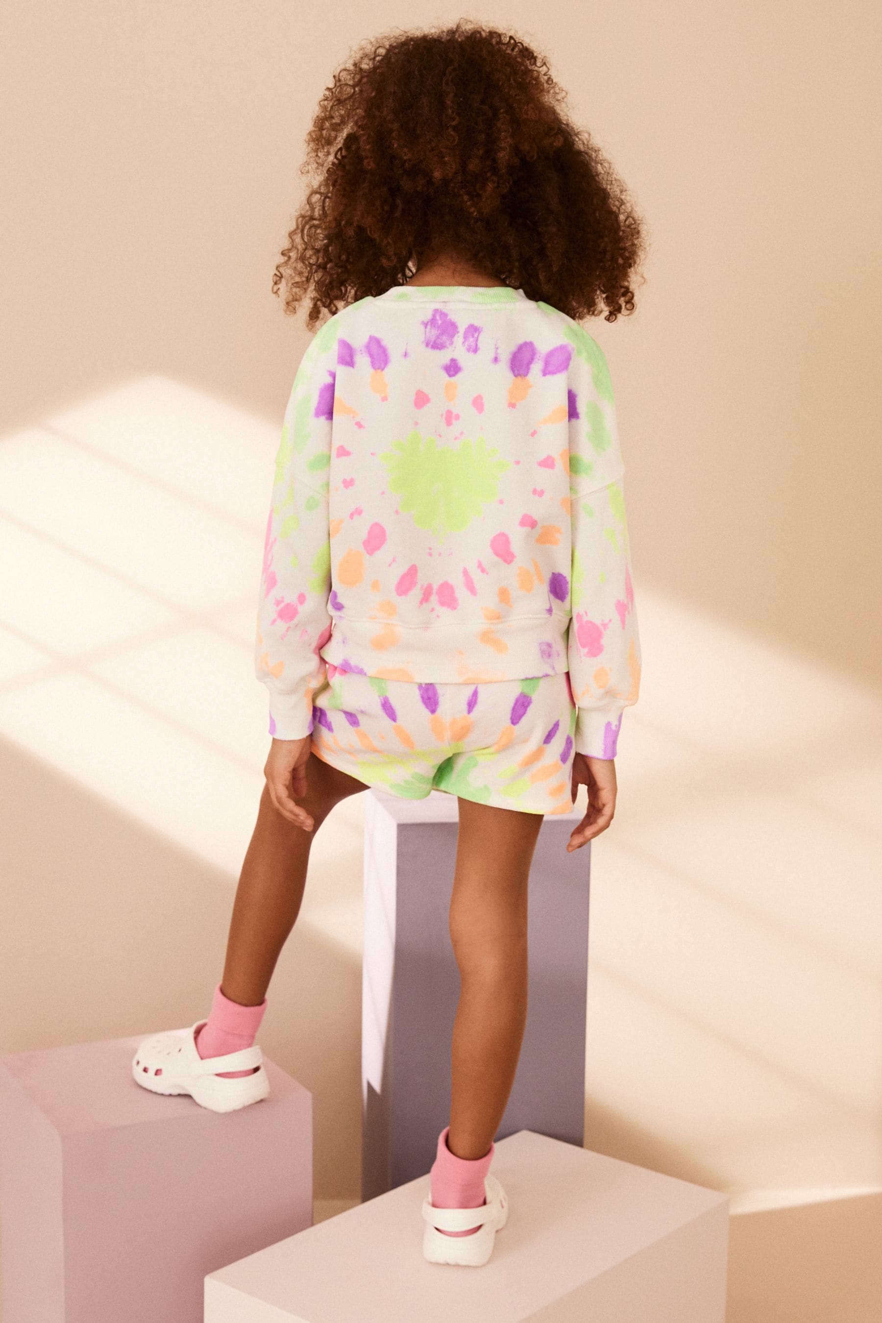 Multi Pink Tie Dye Crew Sweatshirt Top (3-16yrs)