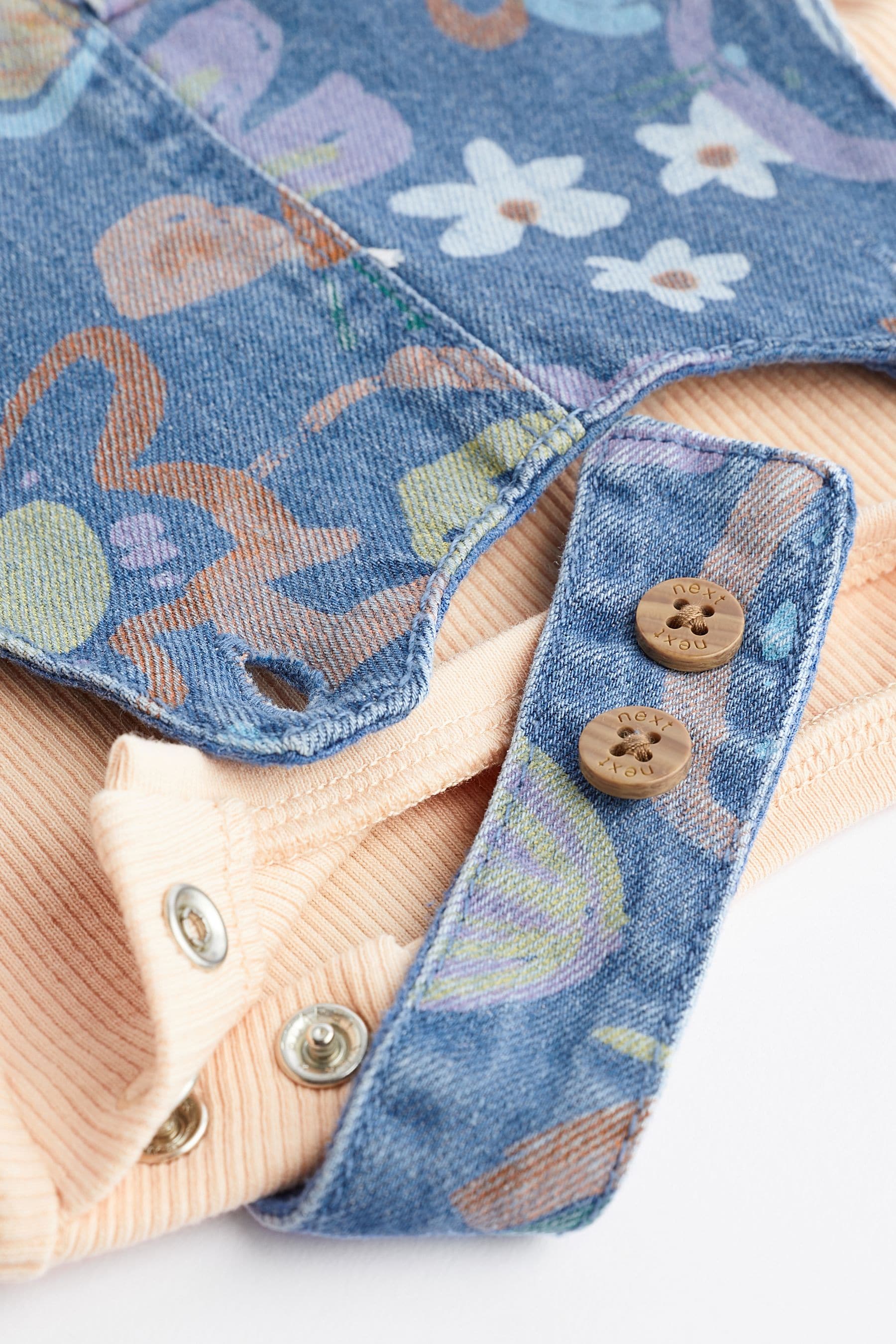 Denim Printed Baby Dungarees (0mths-2yrs)