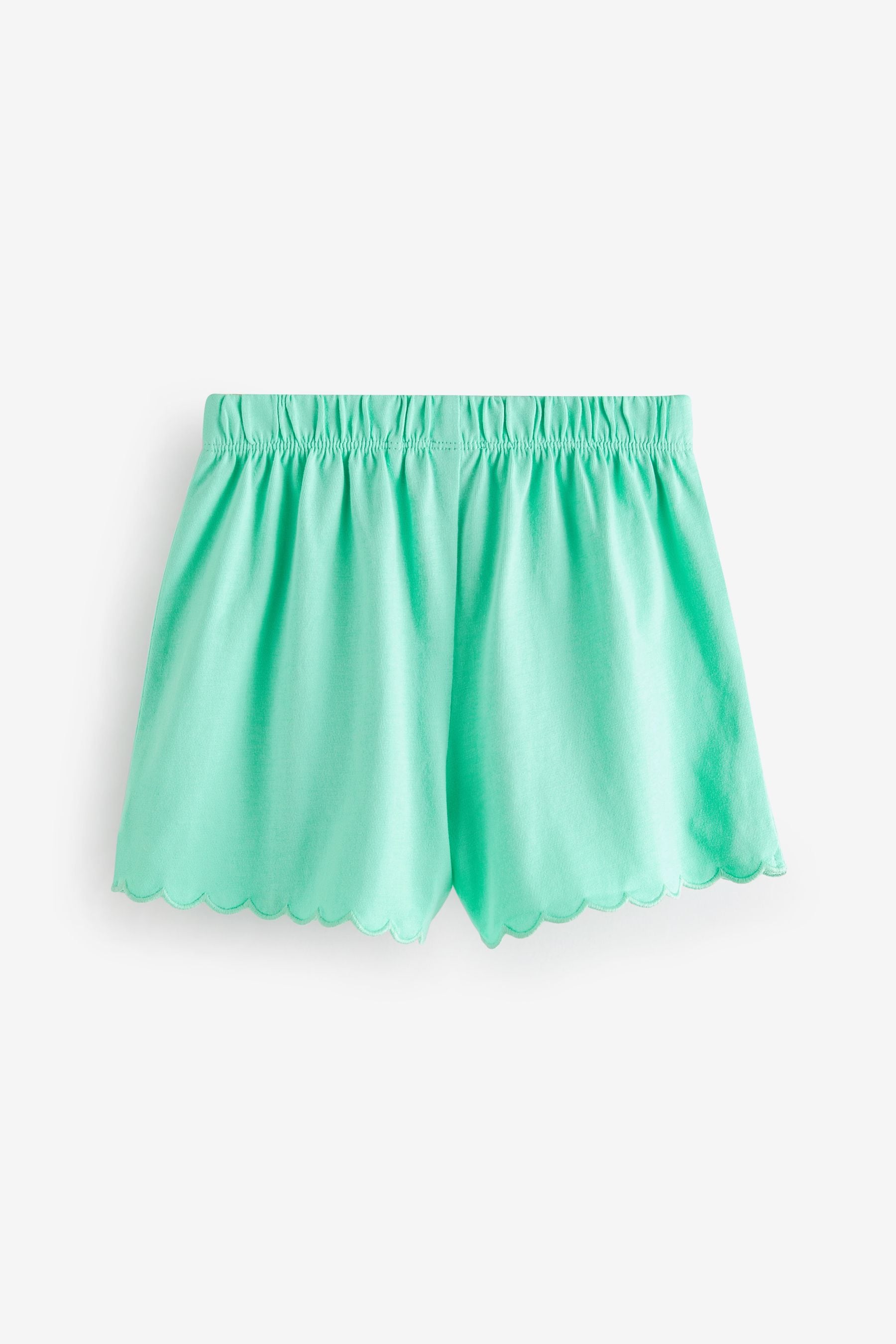 Pink/Green 3 Pack Cotton Scallop Edge Shorts (3mths-7yrs)