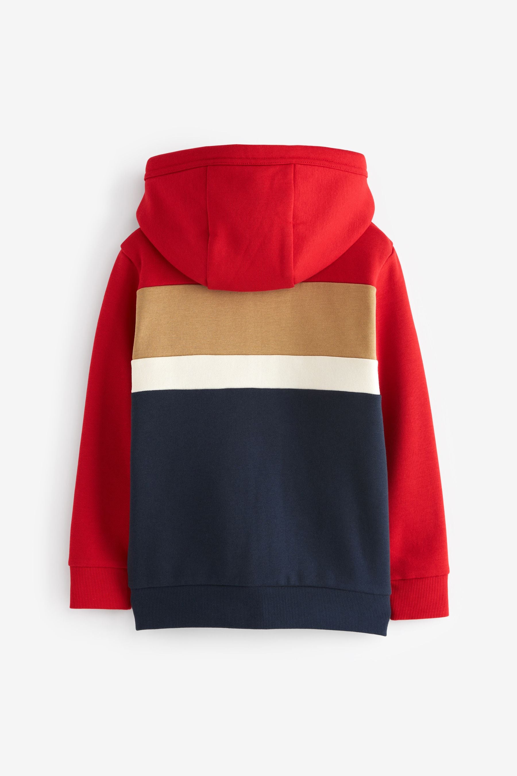 Red/Navy Zip Thru Colourblock Stag Sweatshirt (3-16yrs)