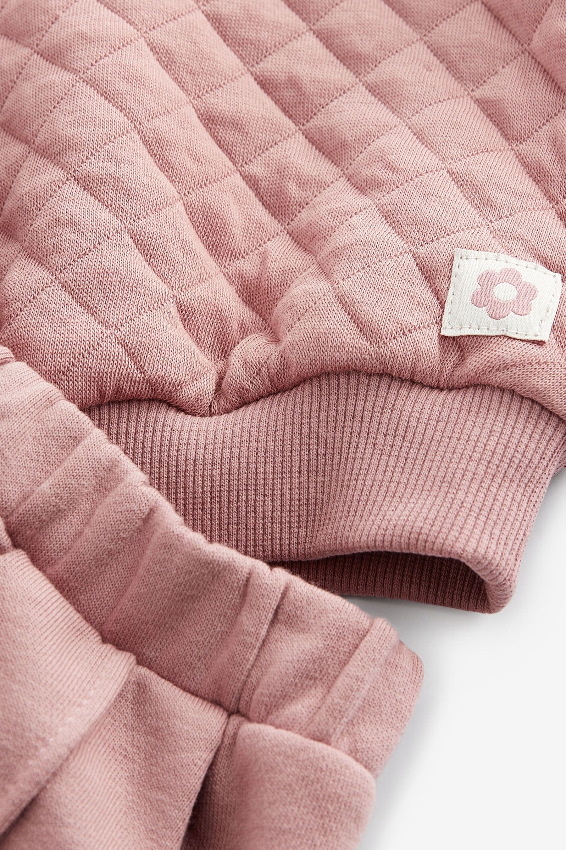 Pink Quilted Panel Zip Sweatshirt And Joggers Set (3mths-7yrs)