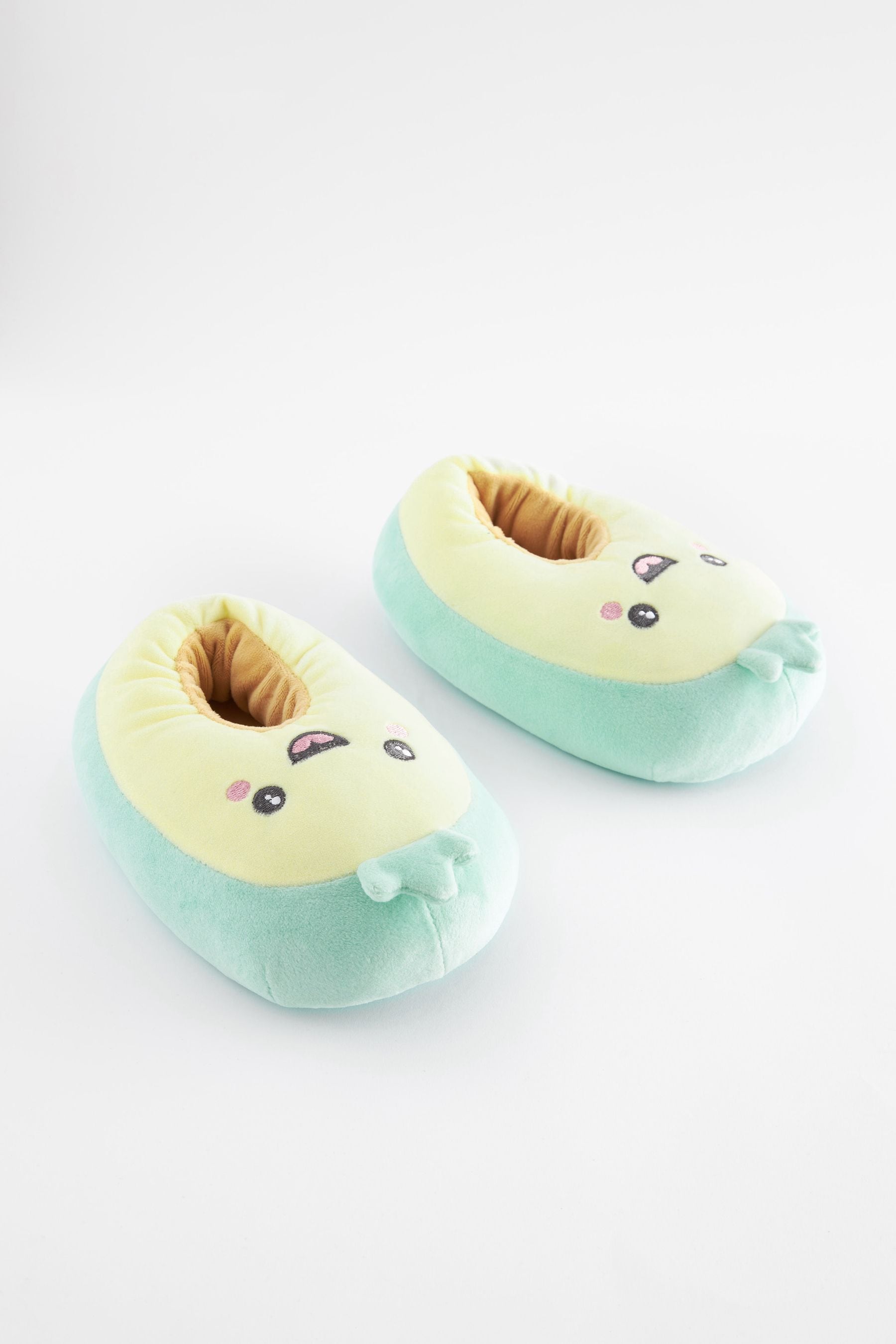 Green Avocado Plush Slippers