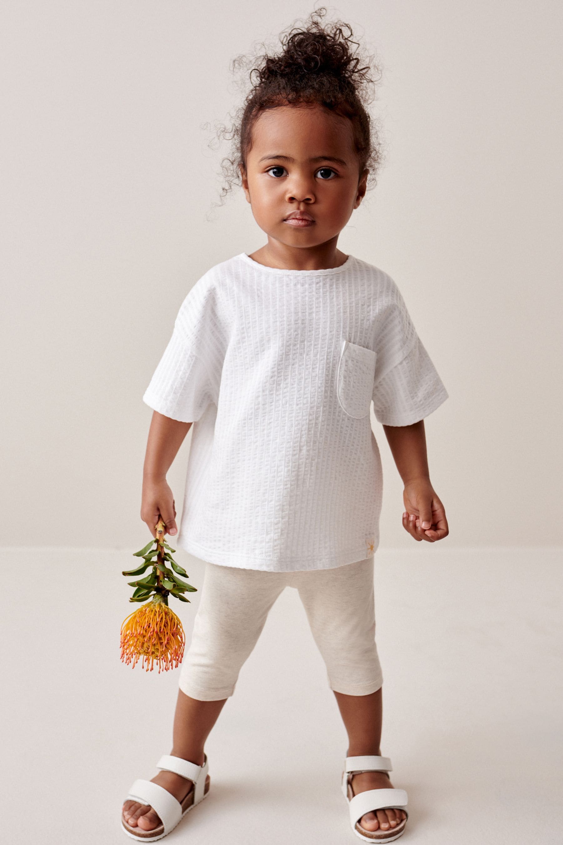 Ecru Cream Textured Pocket T-Shirt (3mths-7yrs)