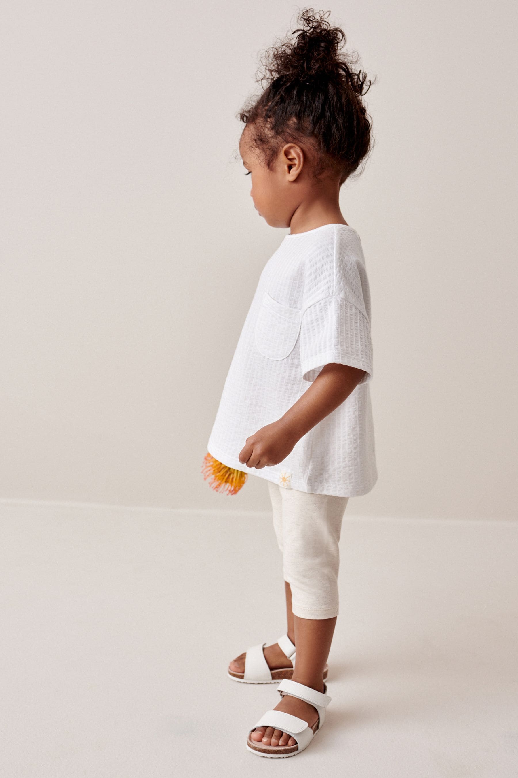 Ecru Cream Textured Pocket T-Shirt (3mths-7yrs)