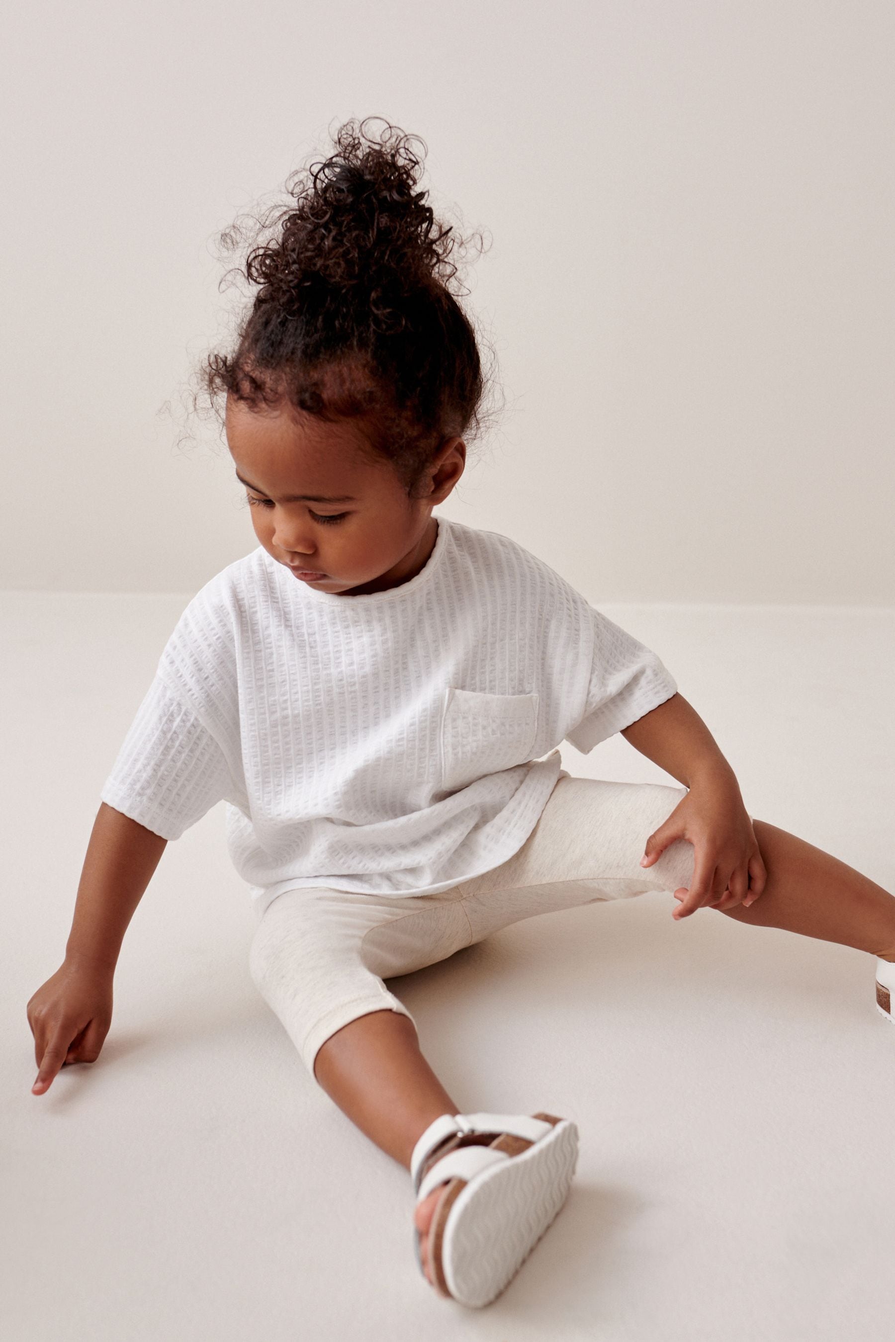 Ecru Cream Textured Pocket T-Shirt (3mths-7yrs)