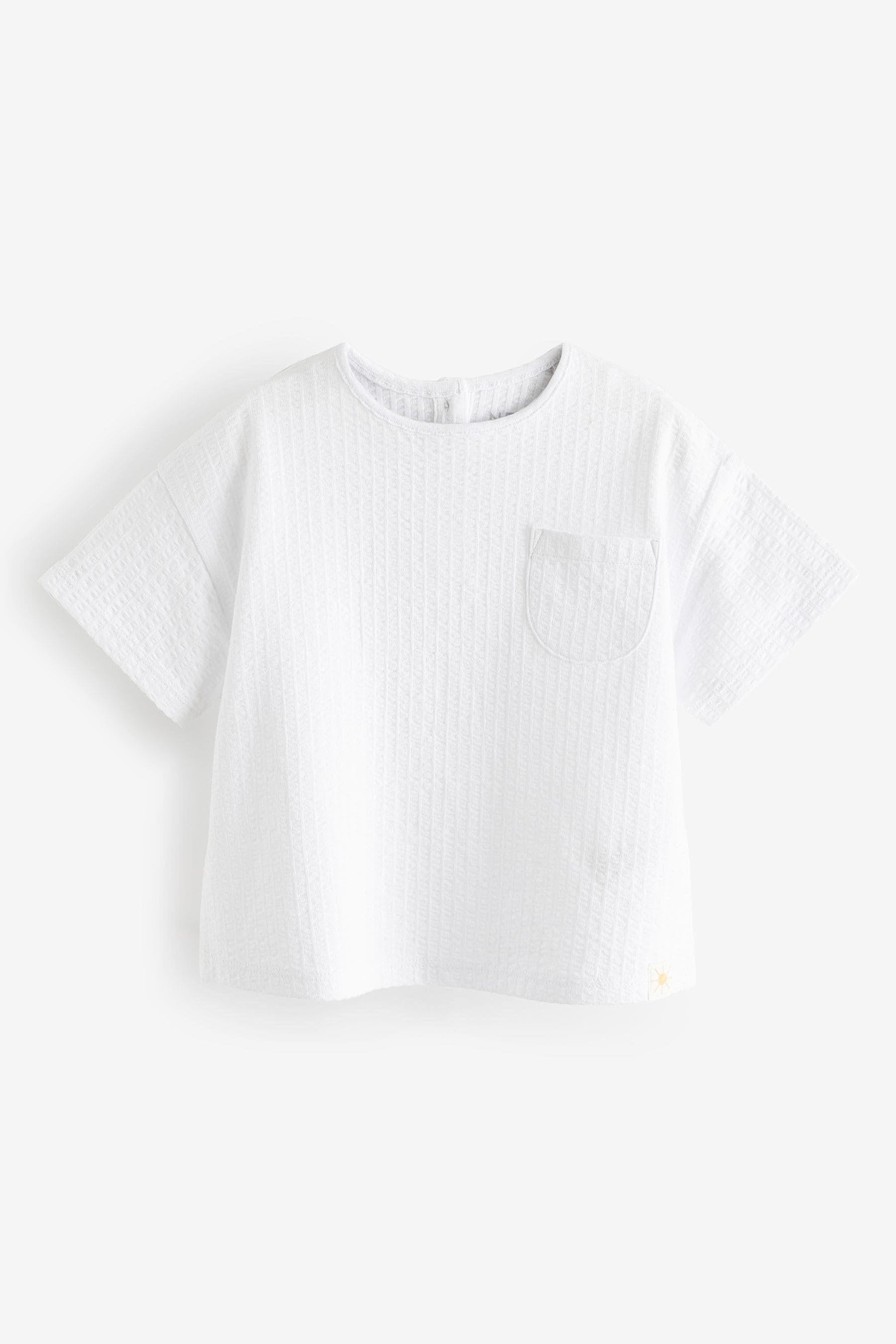 Ecru Cream Textured Pocket T-Shirt (3mths-7yrs)