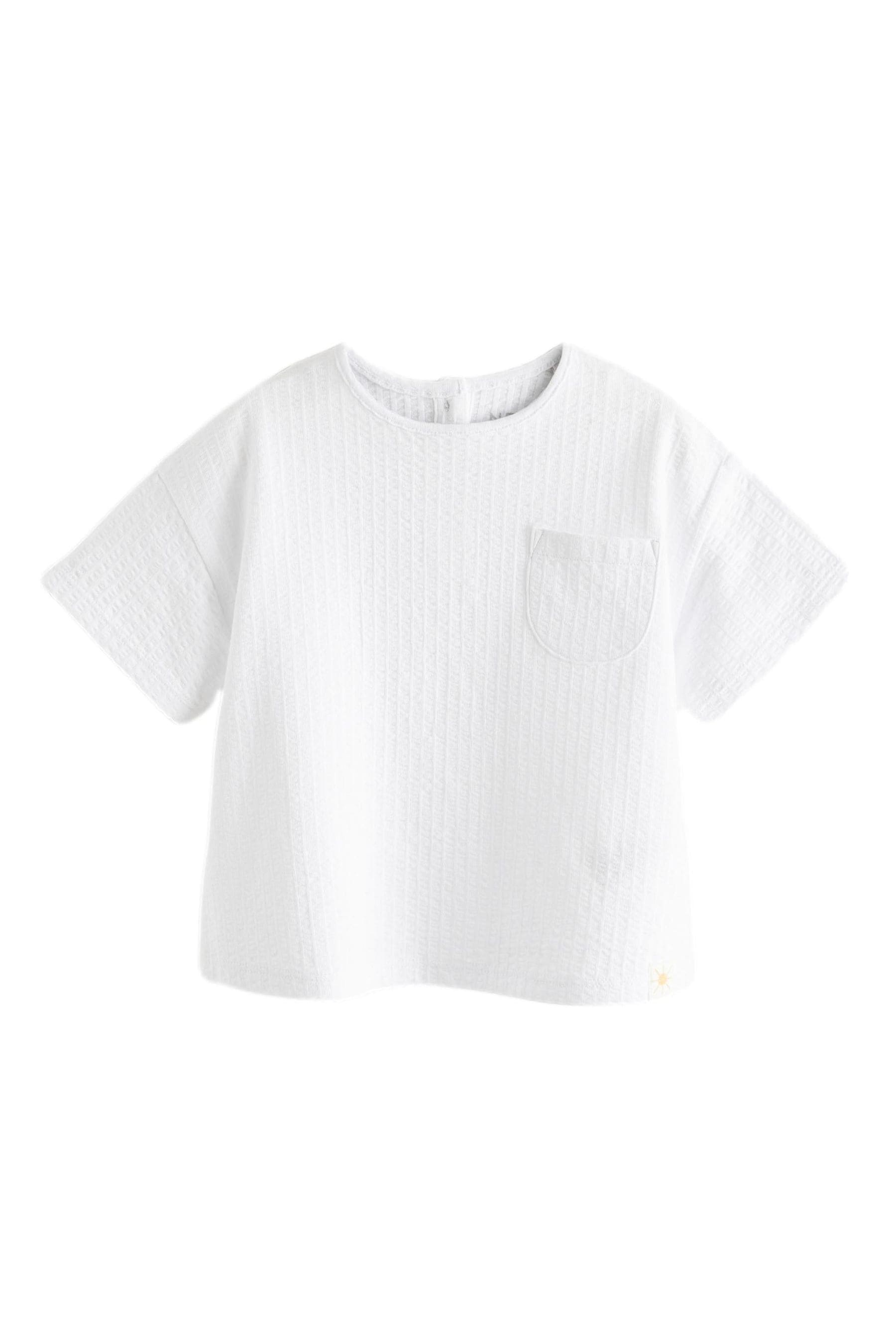 Ecru Cream Textured Pocket T-Shirt (3mths-7yrs)